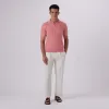Rib Knit Short Sleeve Johnny Collar Sweater sold by Bugatchi