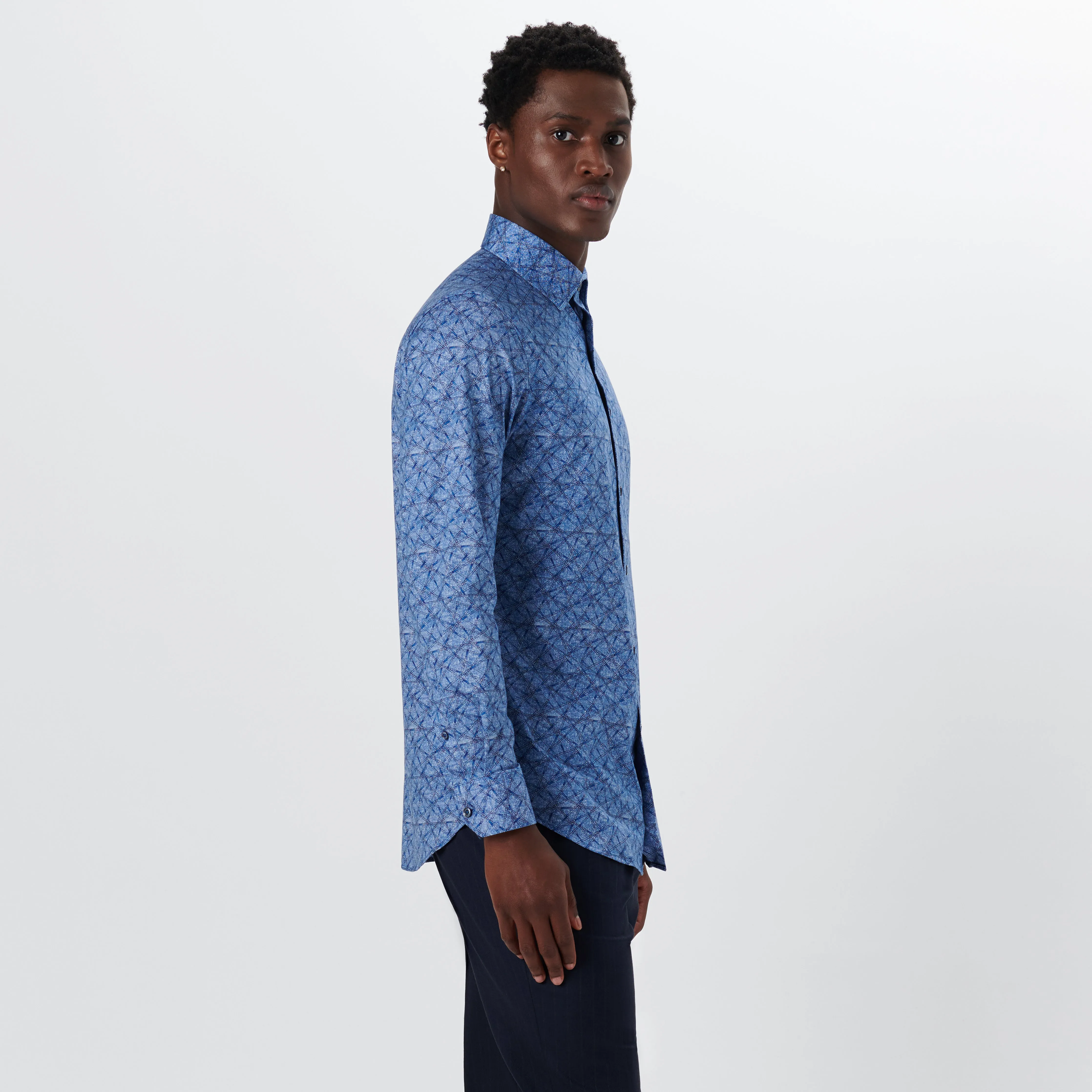 JAMES Abstract Print OoohCotton Shirt sold by Bugatchi product image thumbnail 3