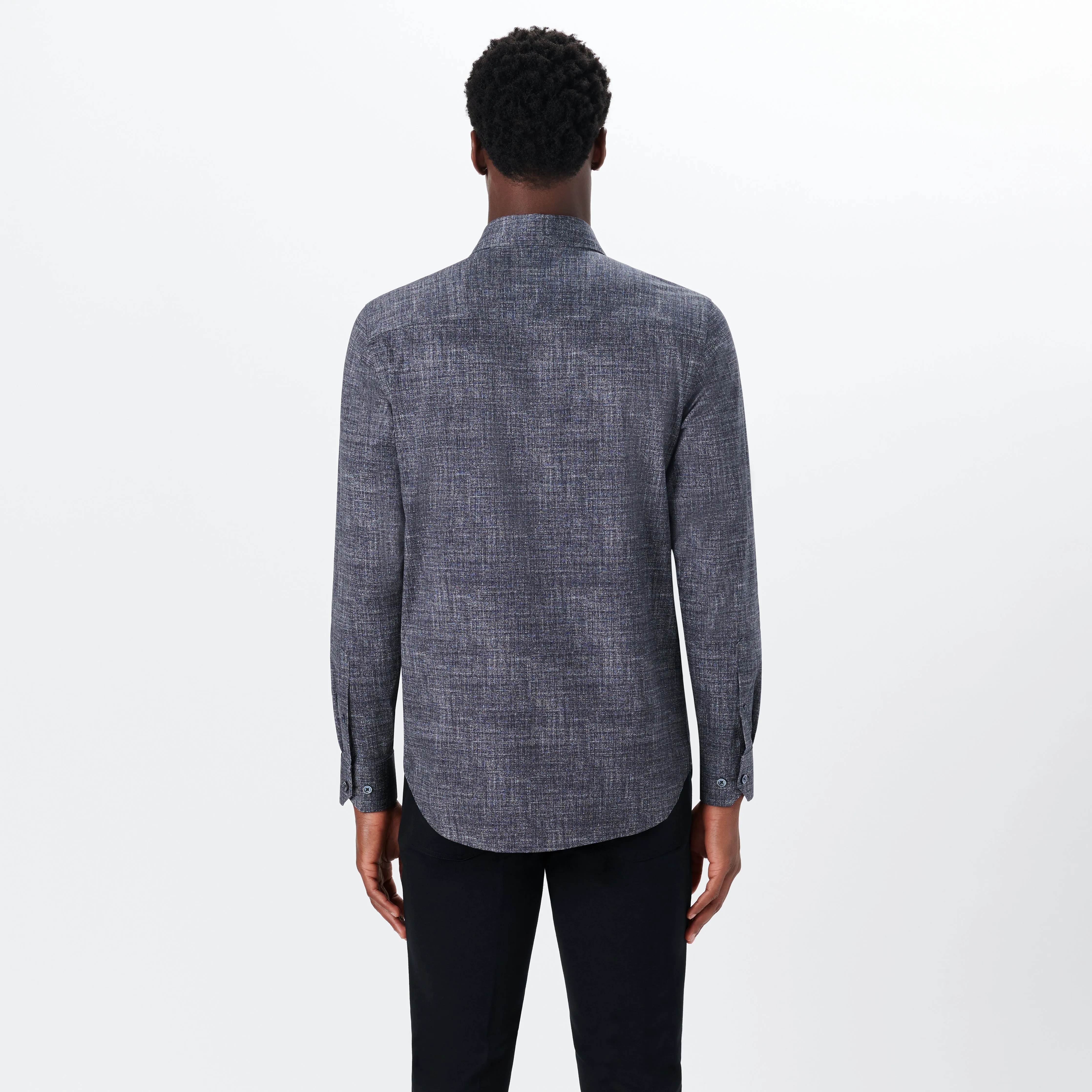 JAMES Chambray Print OoohCotton Shirt sold by Bugatchi product image thumbnail 4