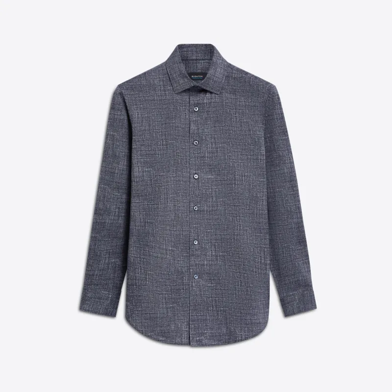JAMES Chambray Print OoohCotton Shirt sold by Bugatchi
