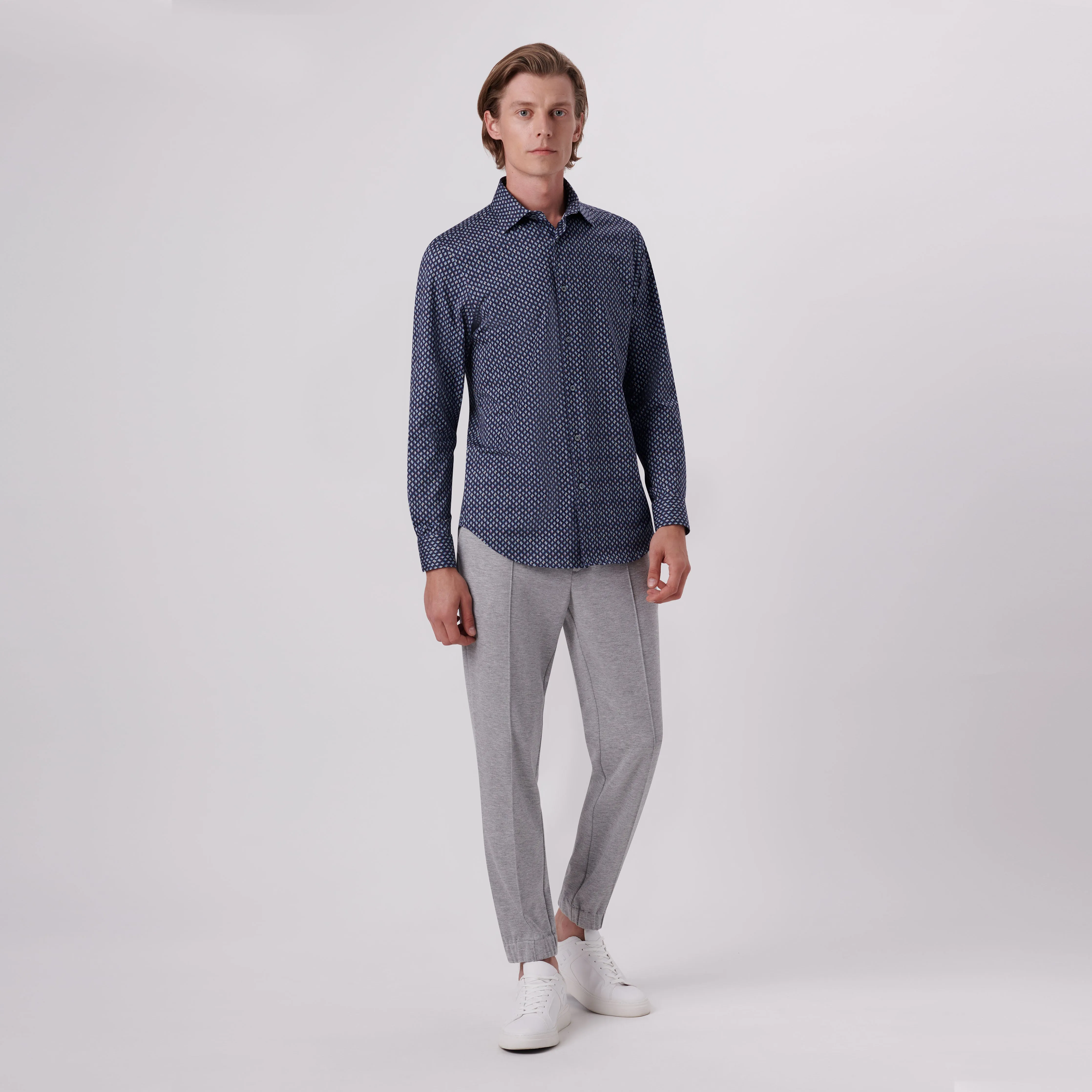 James Diamond Print OoohCotton Shirt sold by Bugatchi product image thumbnail 5