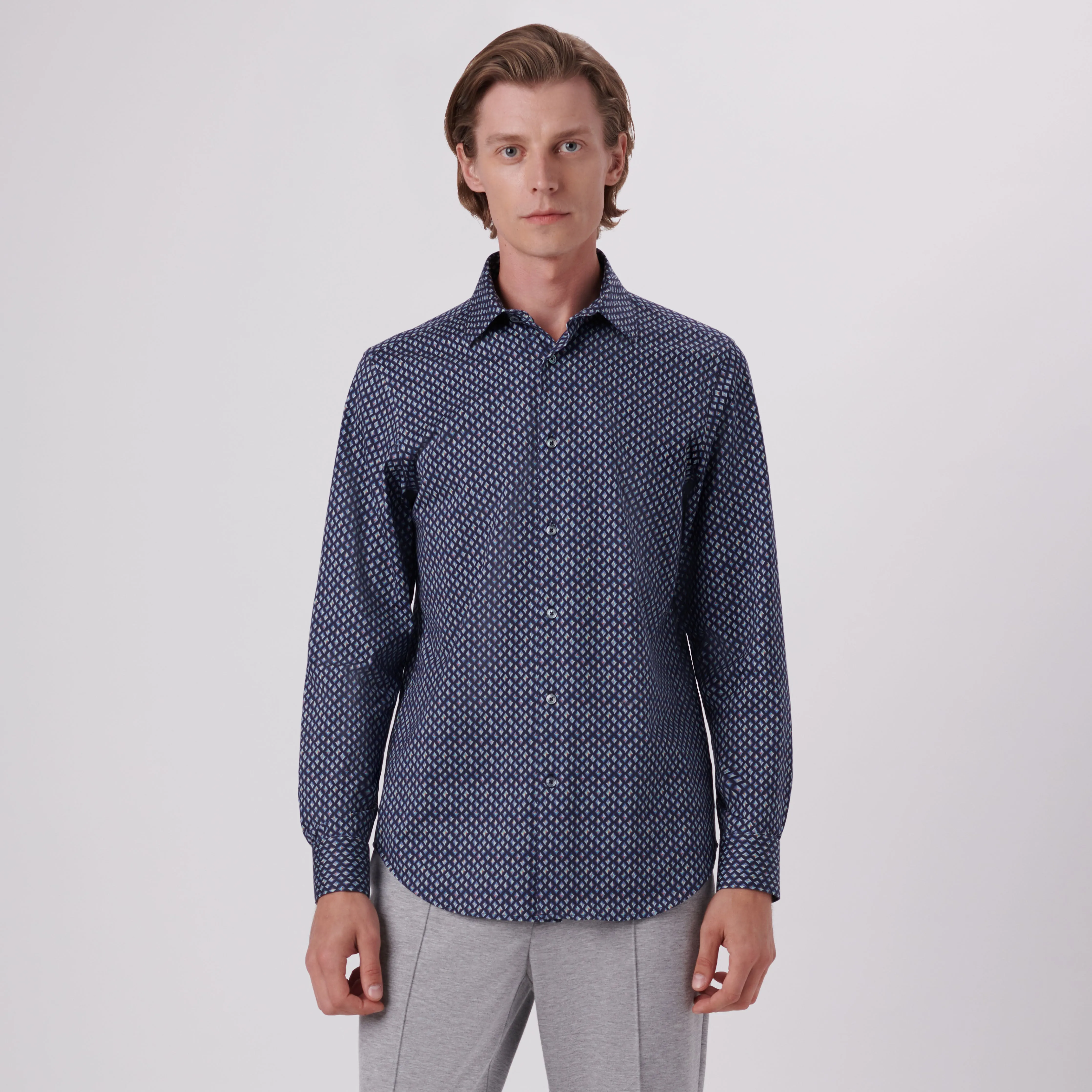 James Diamond Print OoohCotton Shirt sold by Bugatchi product image thumbnail 2