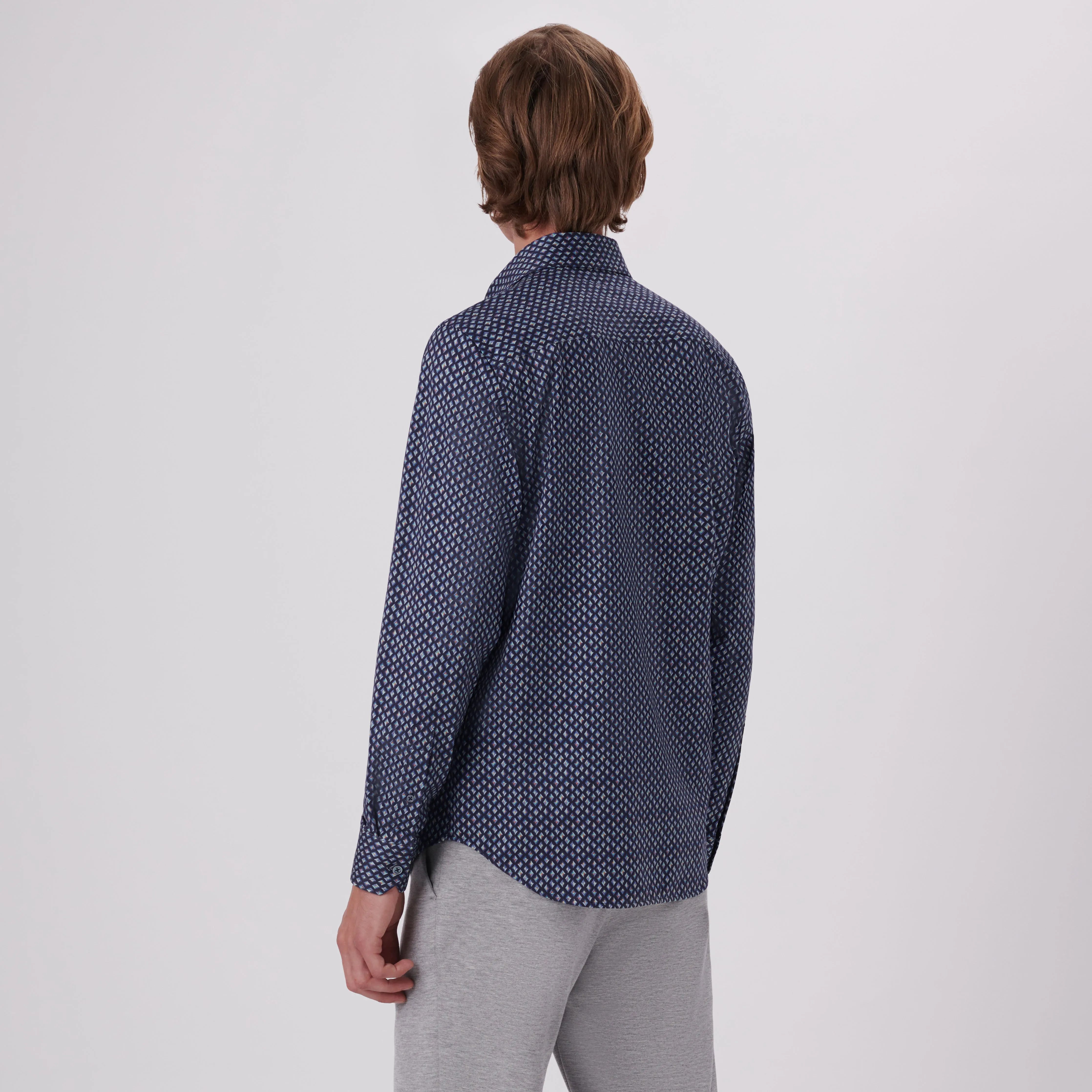 James Diamond Print OoohCotton Shirt sold by Bugatchi product image thumbnail 4