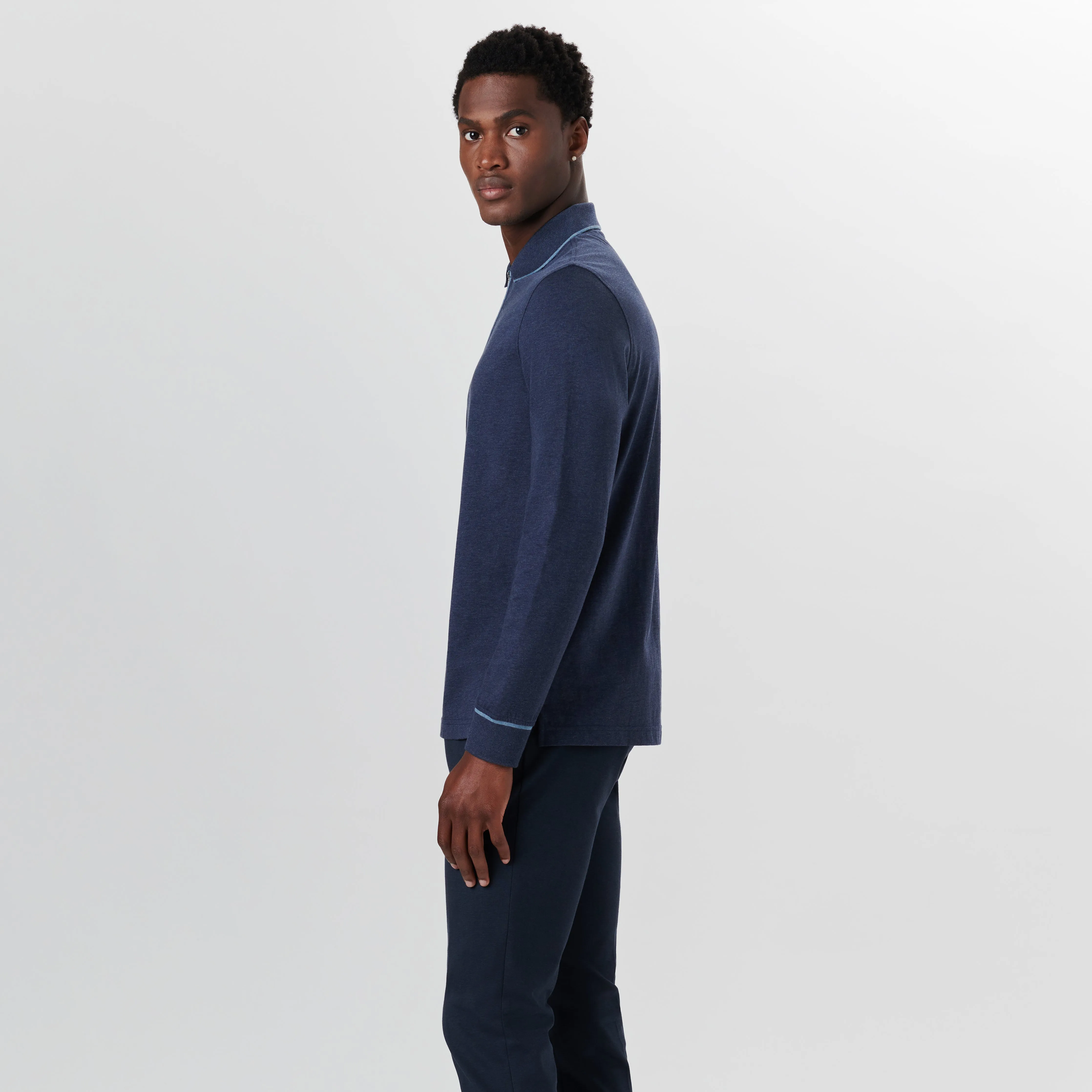 Long Sleeve Quarter Zip Polo sold by Bugatchi product image thumbnail 3