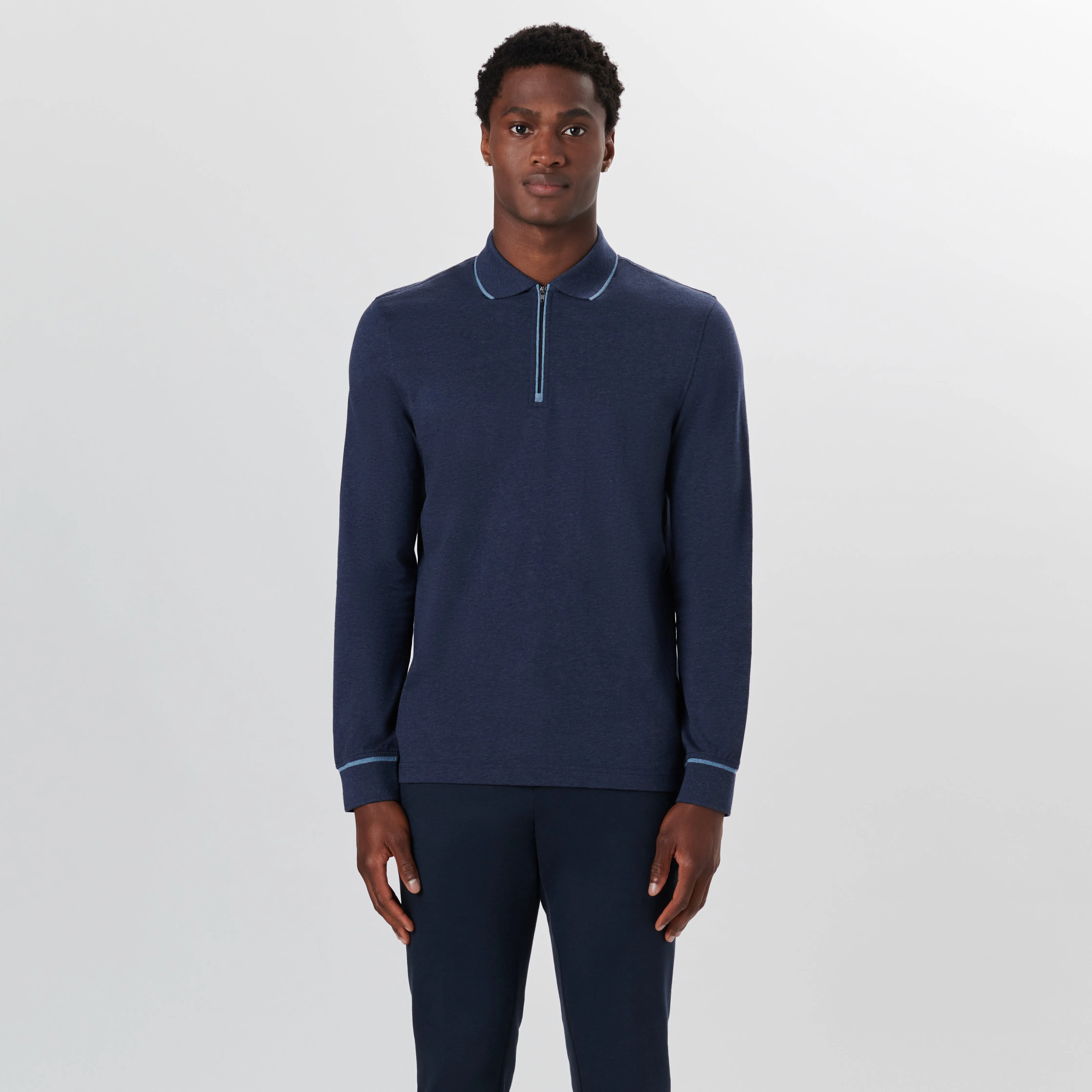 Long Sleeve Quarter Zip Polo sold by Bugatchi product image thumbnail 2