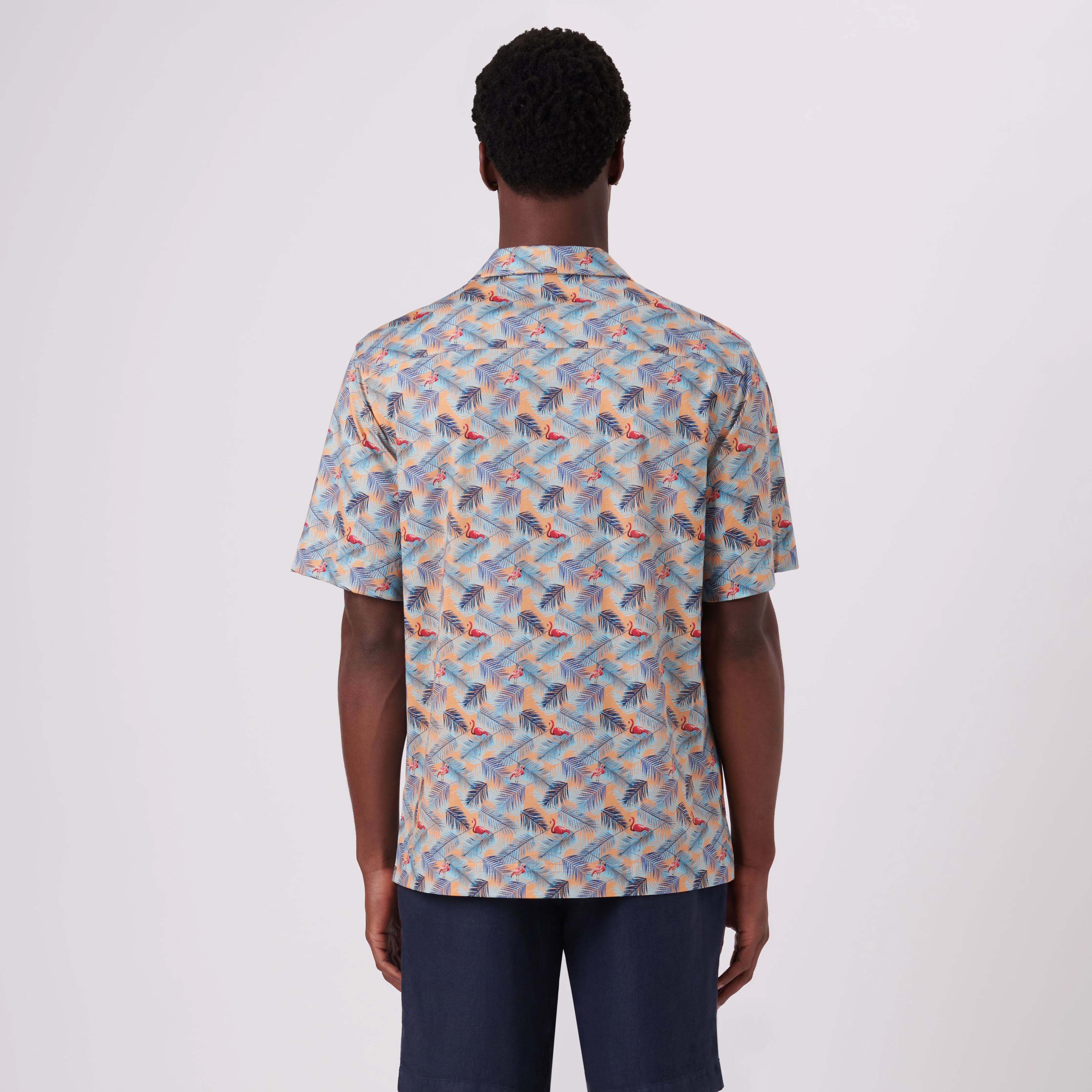 Cole Flamingo Print OoohCotton Camp Shirt sold by Bugatchi product image thumbnail 4
