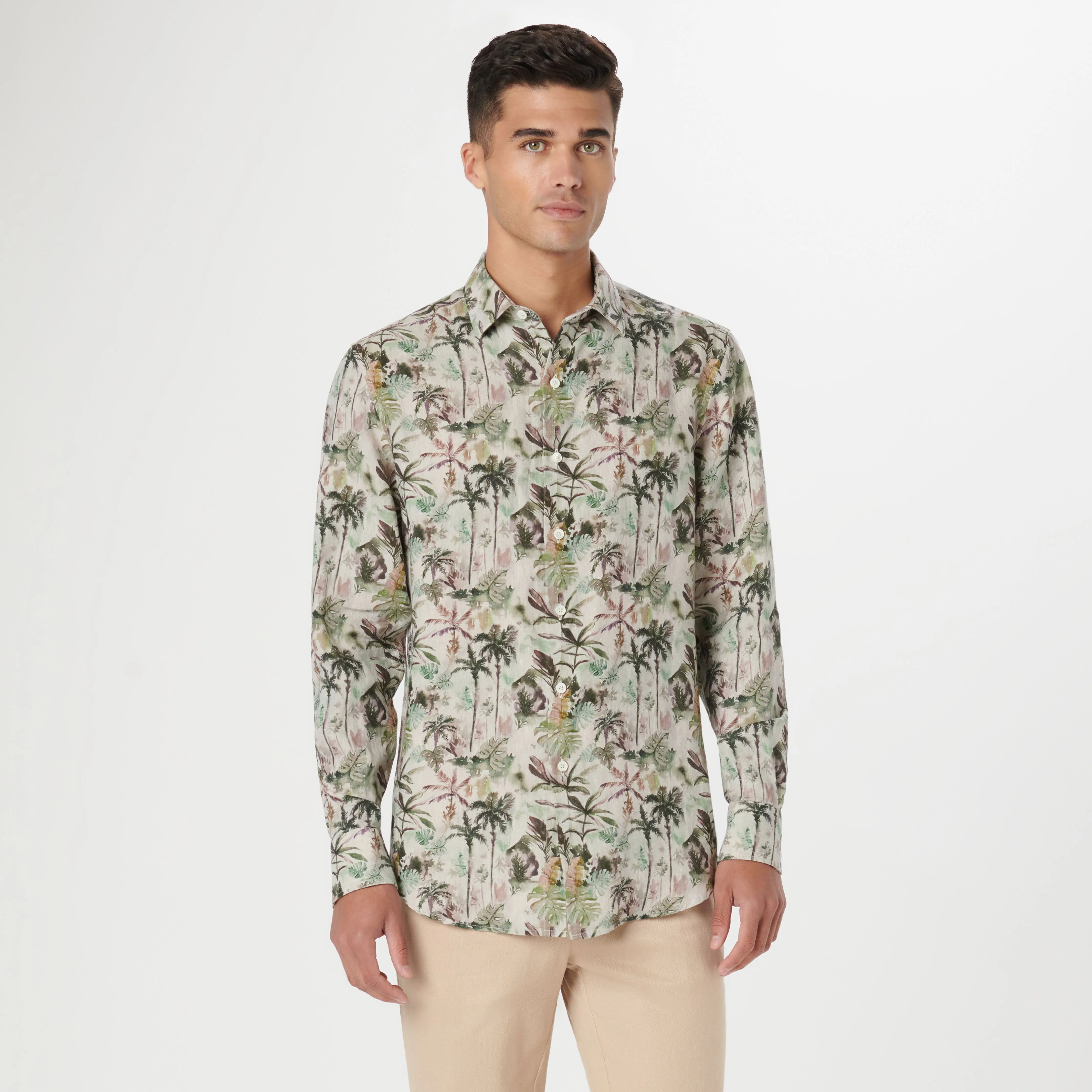Julian Tropical Leaf Print Shirt sold by Bugatchi product image thumbnail 2