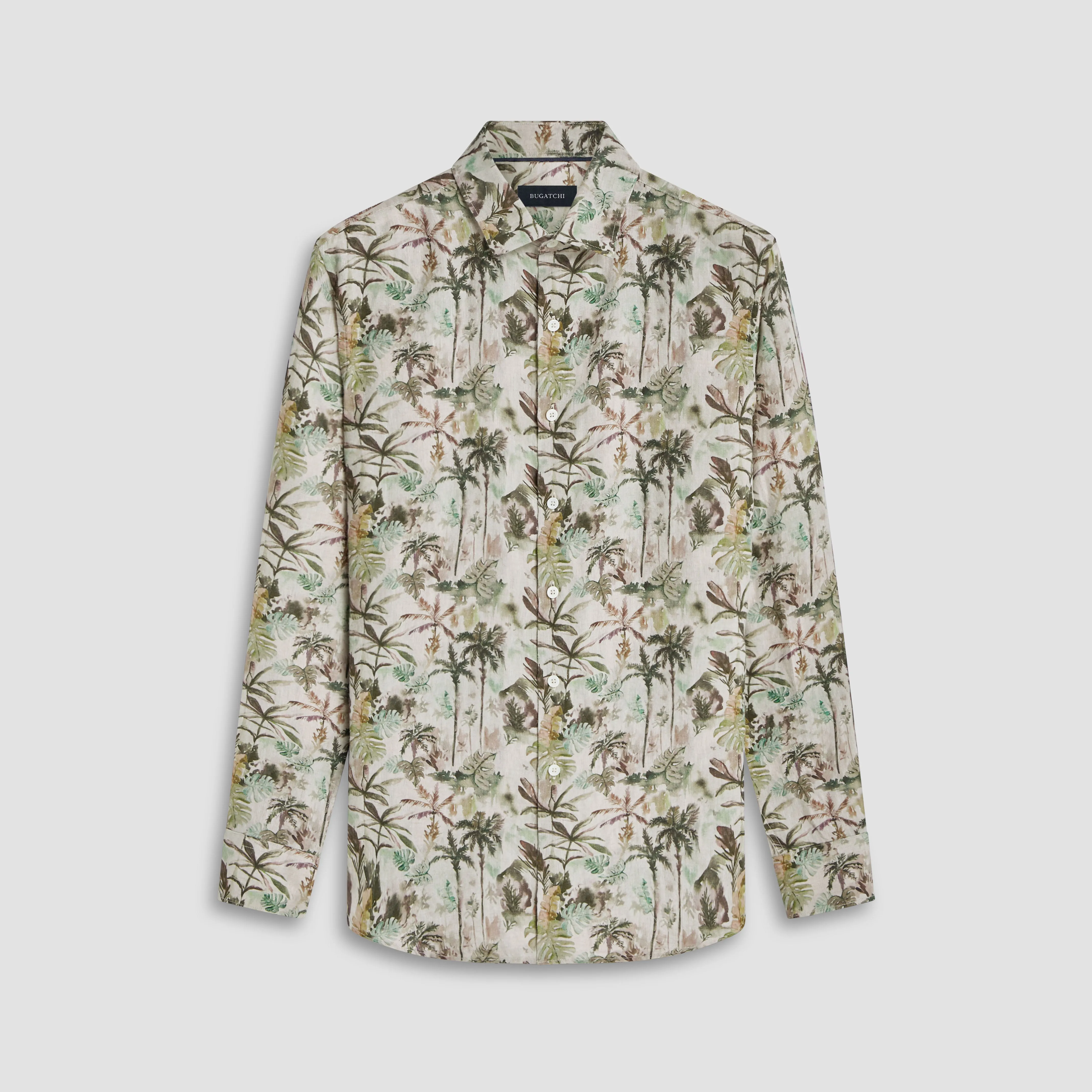 Julian Tropical Leaf Print Shirt sold by Bugatchi