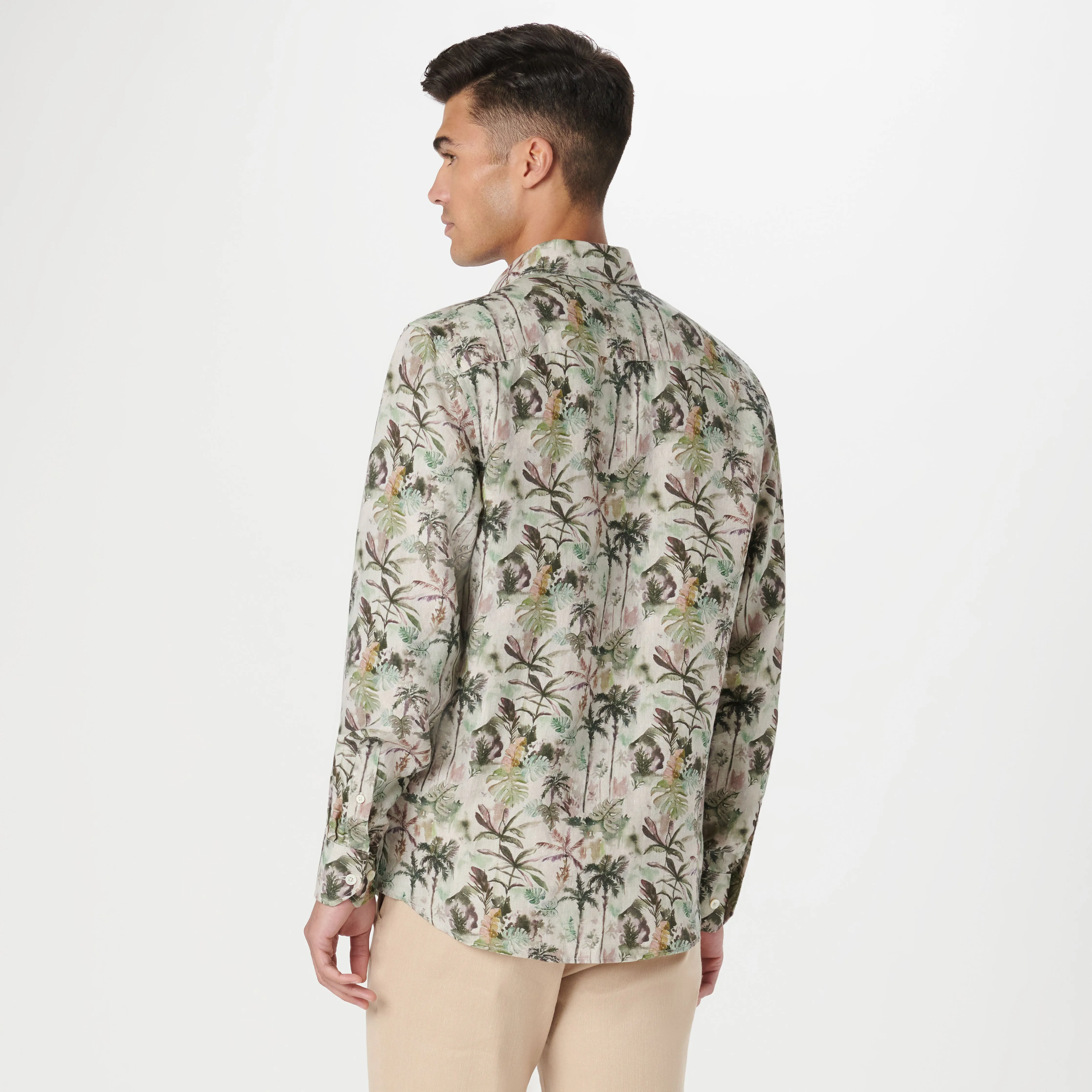 Julian Tropical Leaf Print Shirt sold by Bugatchi product image thumbnail 4