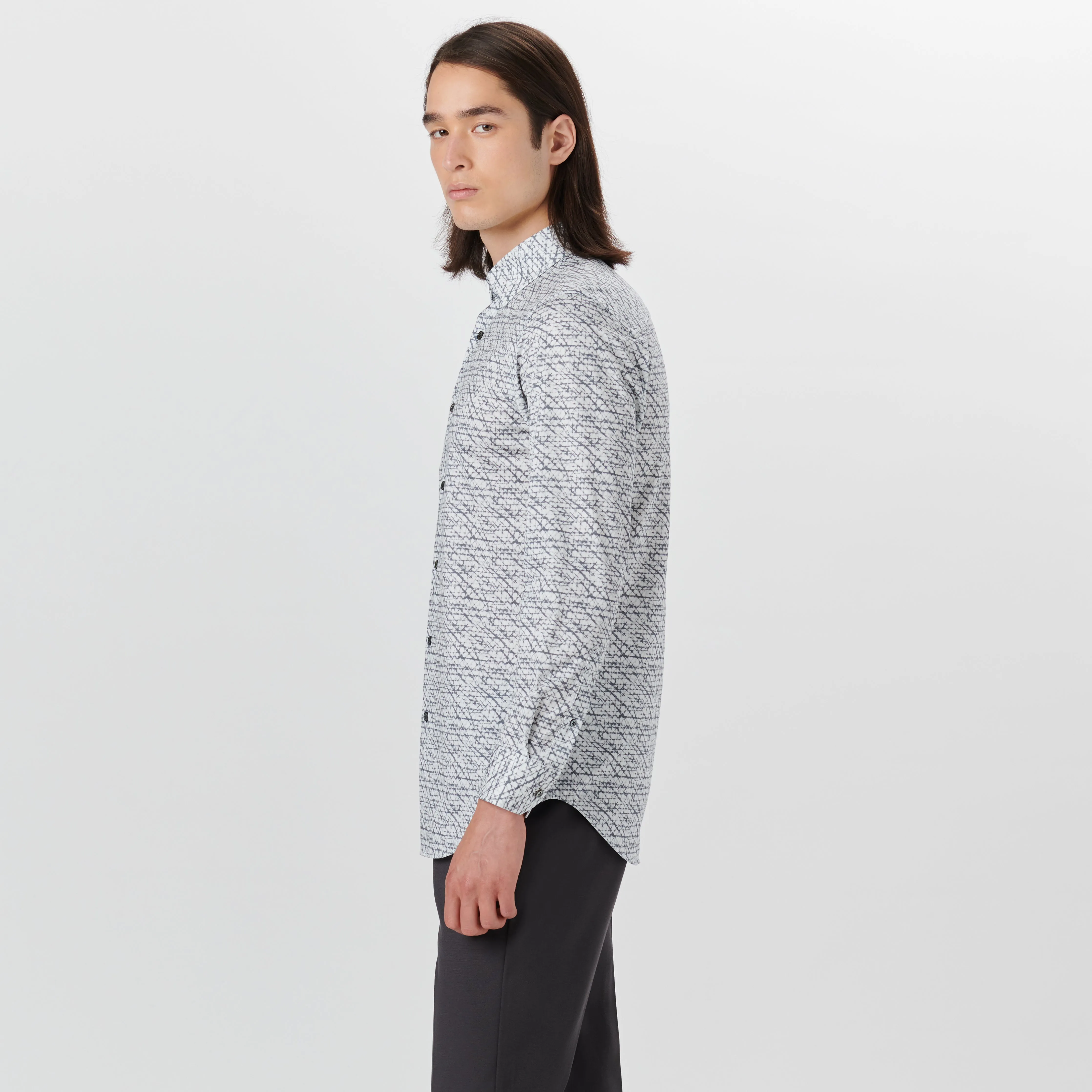 JAMES Abstract Print OoohCotton Twill Shirt sold by Bugatchi product image thumbnail 3