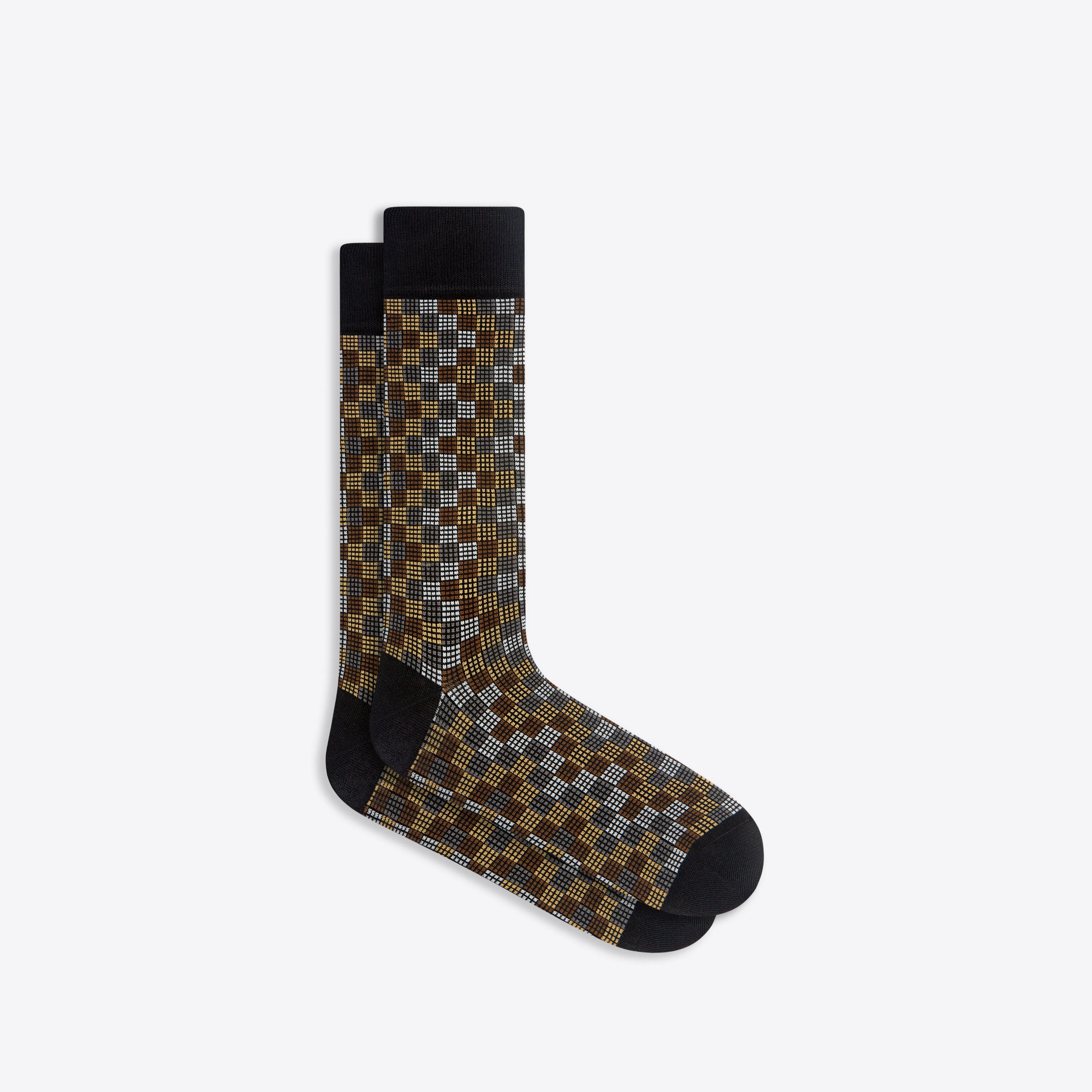 Checkerboard Mid-Calf Socks sold by Bugatchi