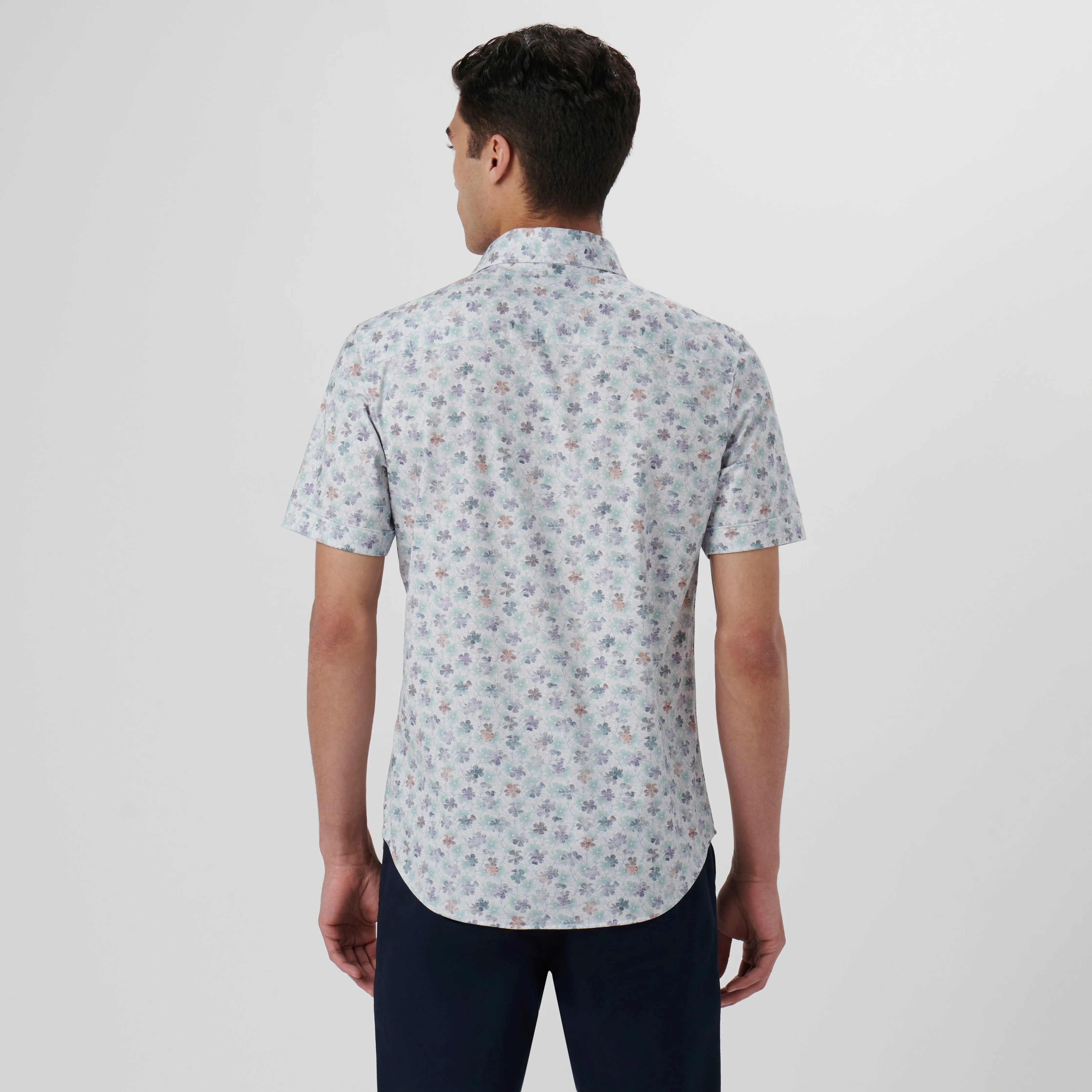 Miles Floral OoohCotton Short Sleeve Shirt sold by Bugatchi product image thumbnail 4