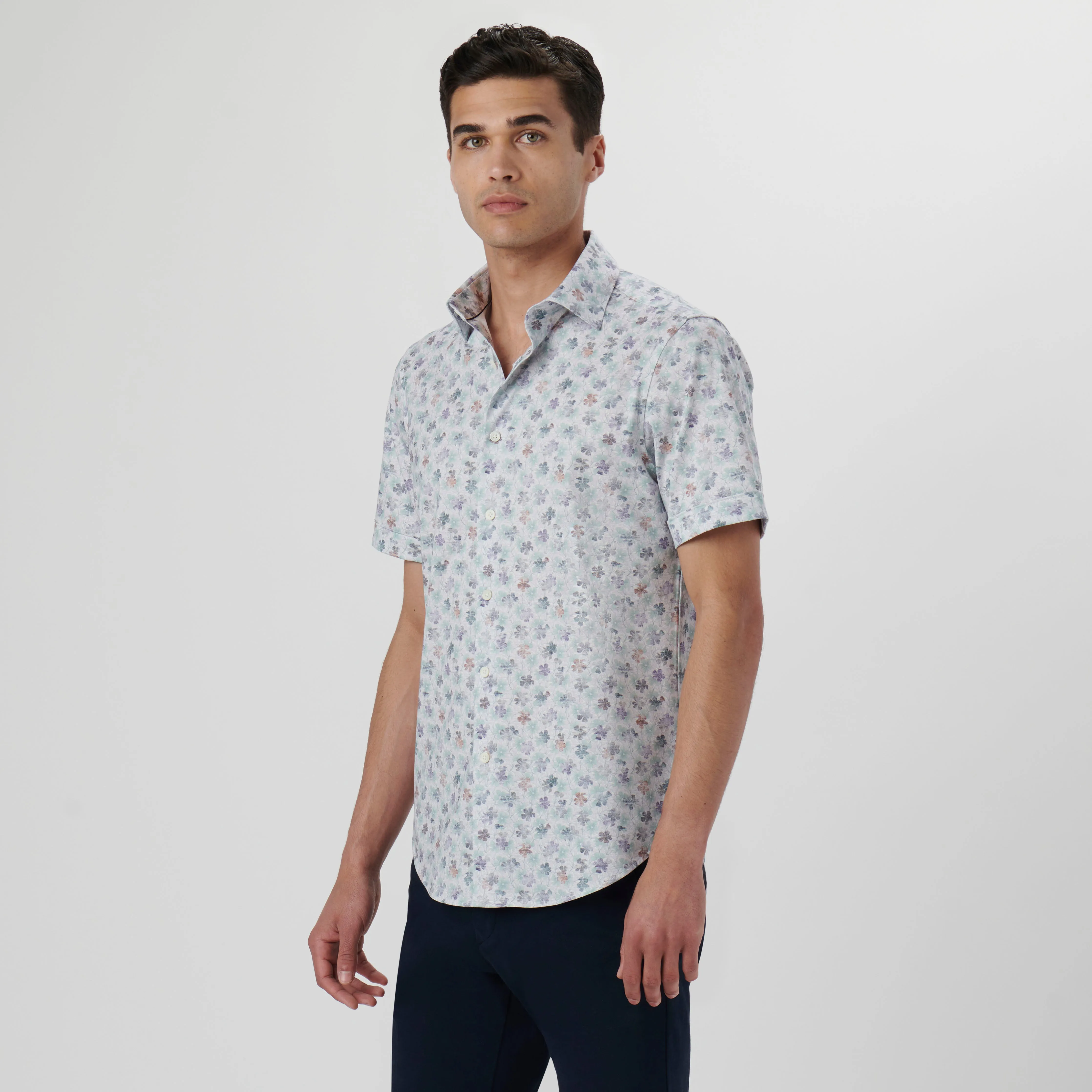 Miles Floral OoohCotton Short Sleeve Shirt sold by Bugatchi product image thumbnail 3