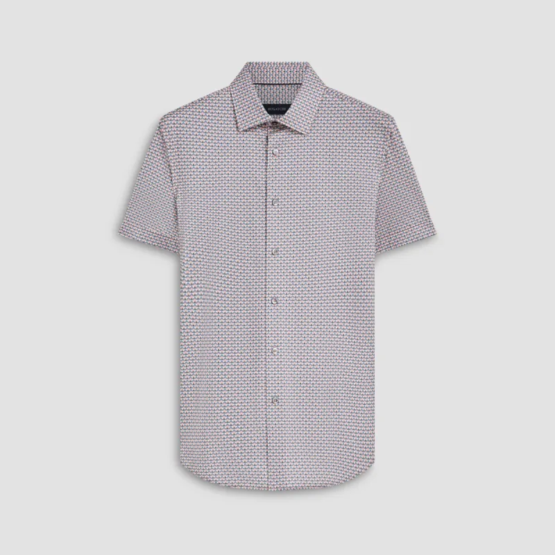 Miles Geometric OoohCotton Short Sleeve Shirt sold by Bugatchi