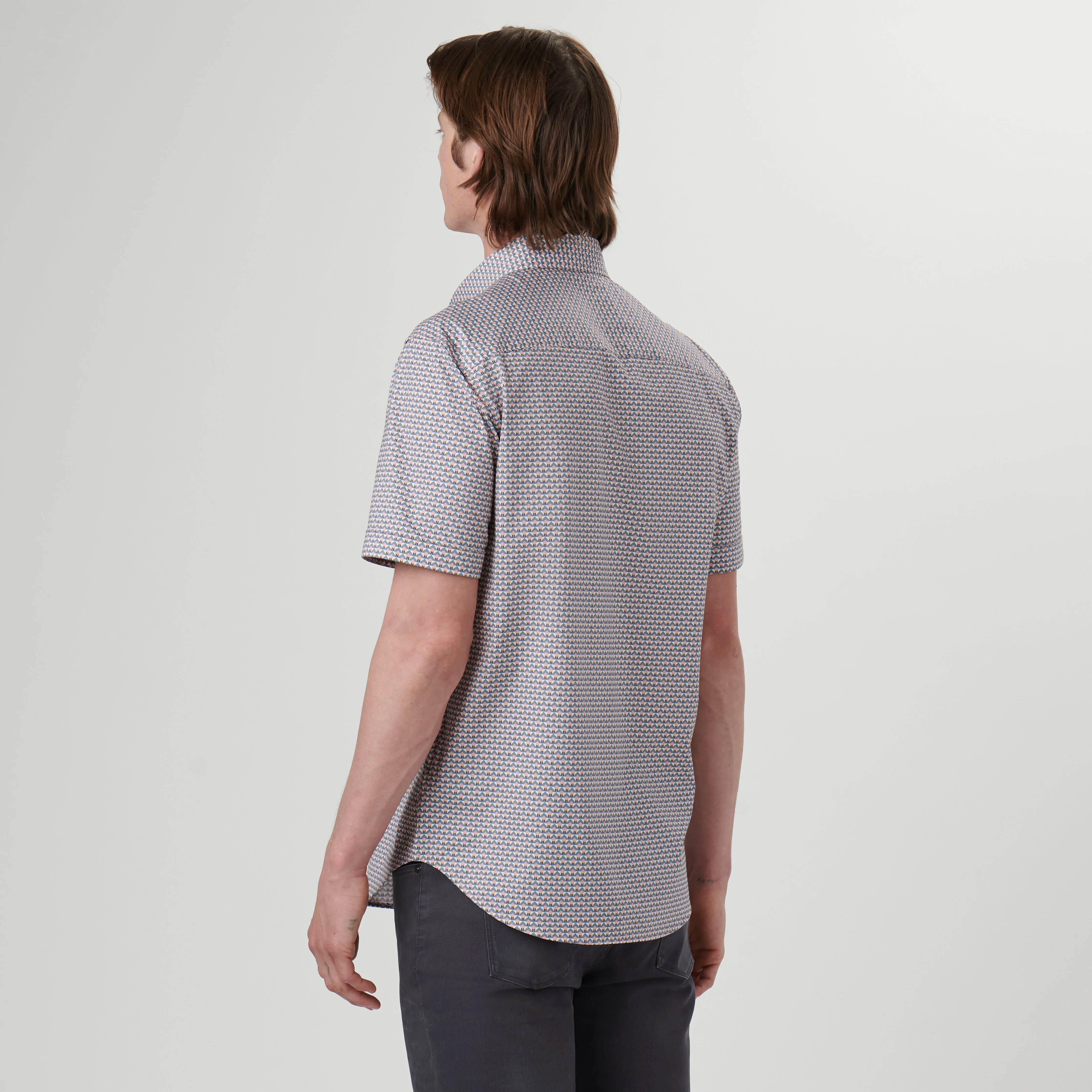 Miles Geometric OoohCotton Short Sleeve Shirt sold by Bugatchi product image thumbnail 4