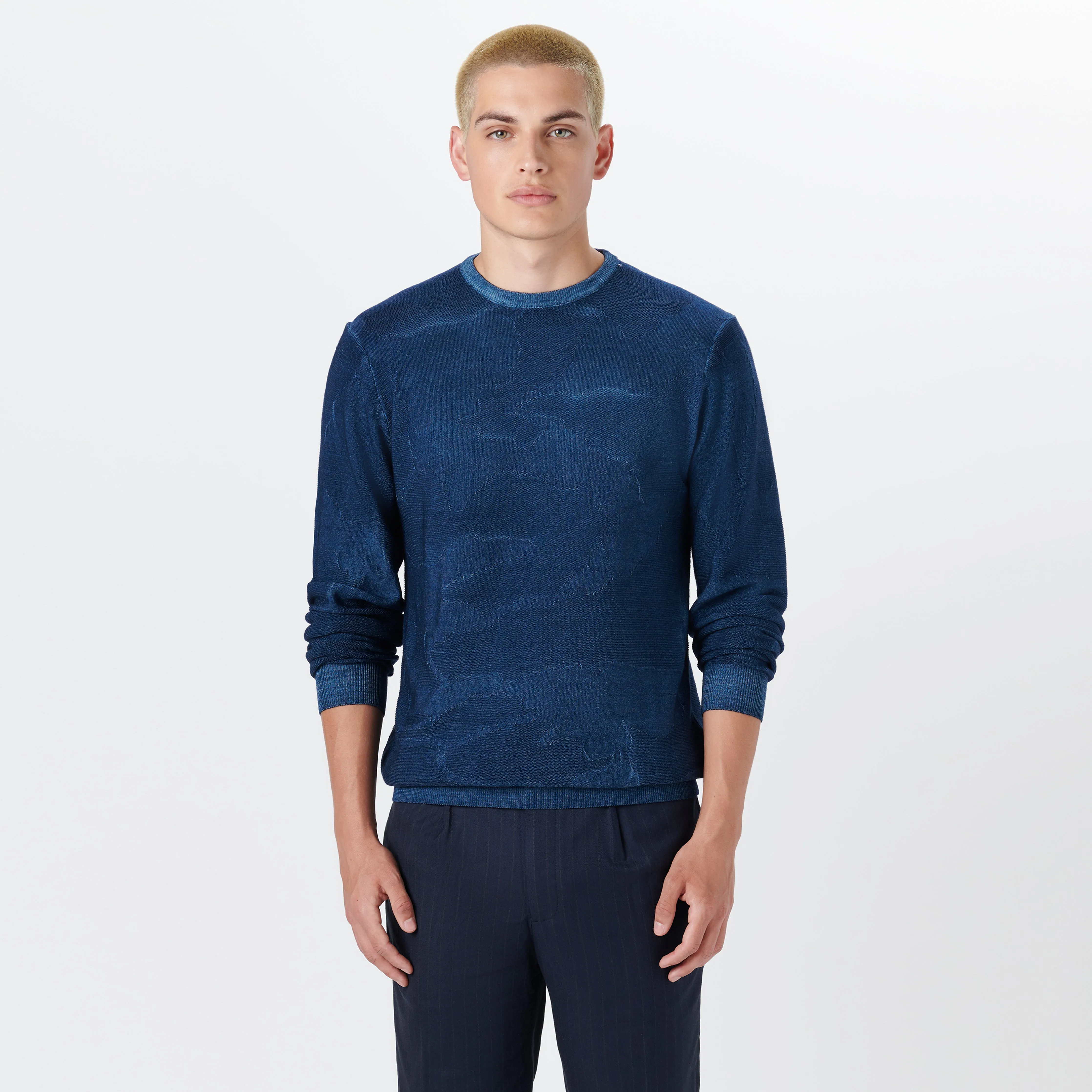 Super Merino Crew Neck Jacquard Sweater sold by Bugatchi product image thumbnail 2