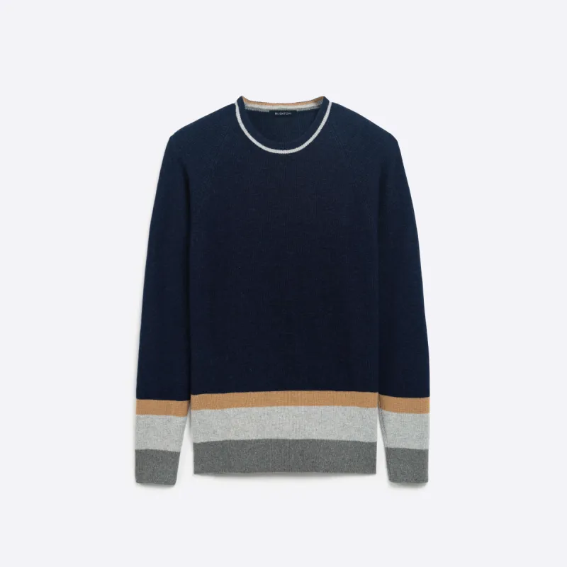 Color Block Crew Neck Sweater sold by Bugatchi