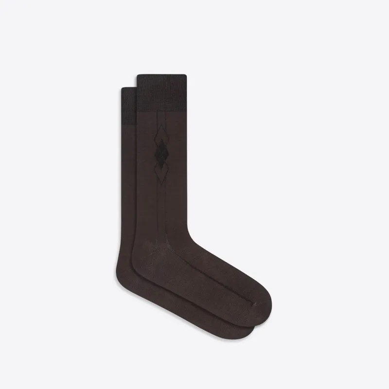 Tonal Diamond Cluster Mid-Calf Socks sold by Bugatchi