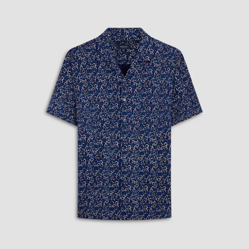 Cole Abstract Print OoohCotton Camp Shirt sold by Bugatchi