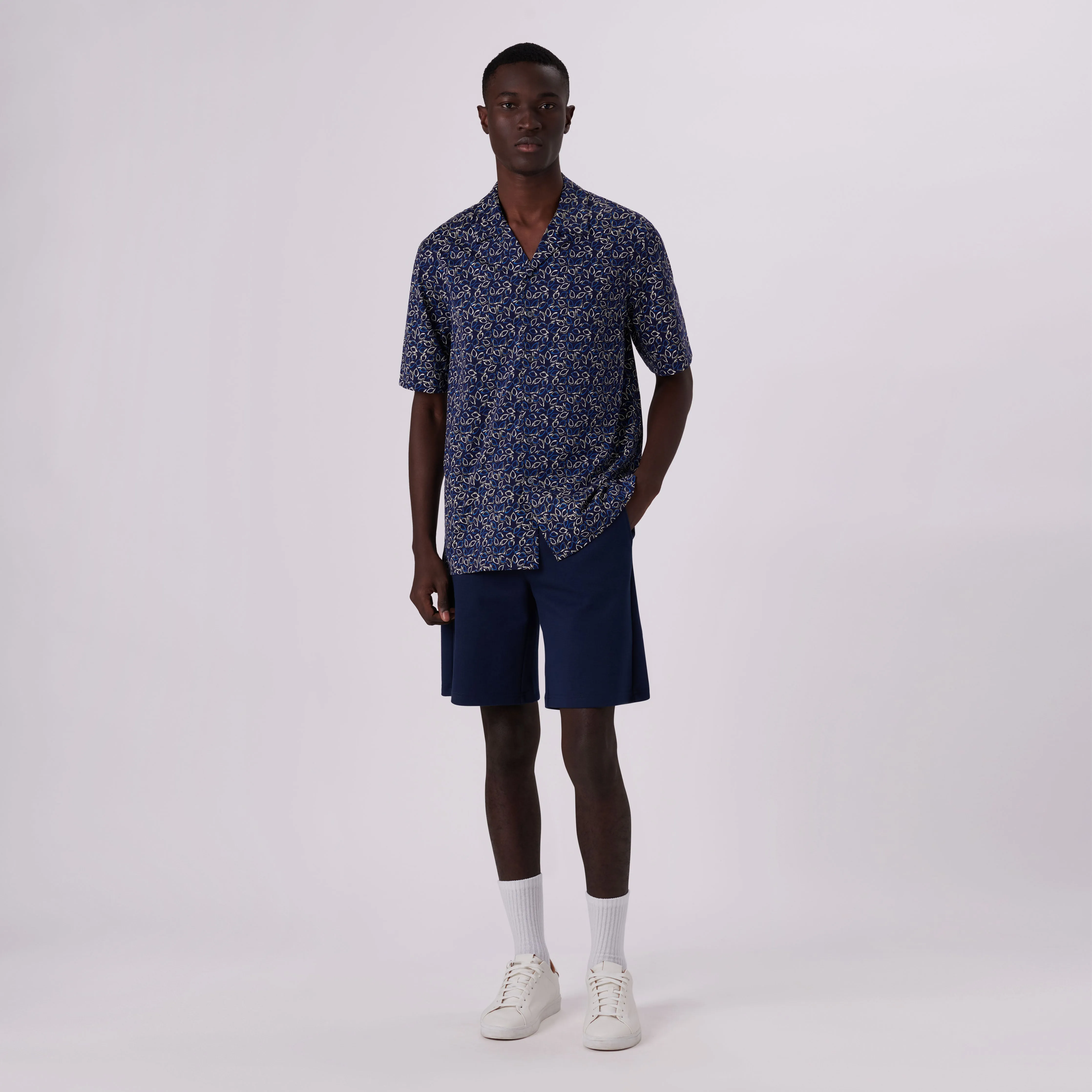Cole Abstract Print OoohCotton Camp Shirt sold by Bugatchi product image thumbnail 5