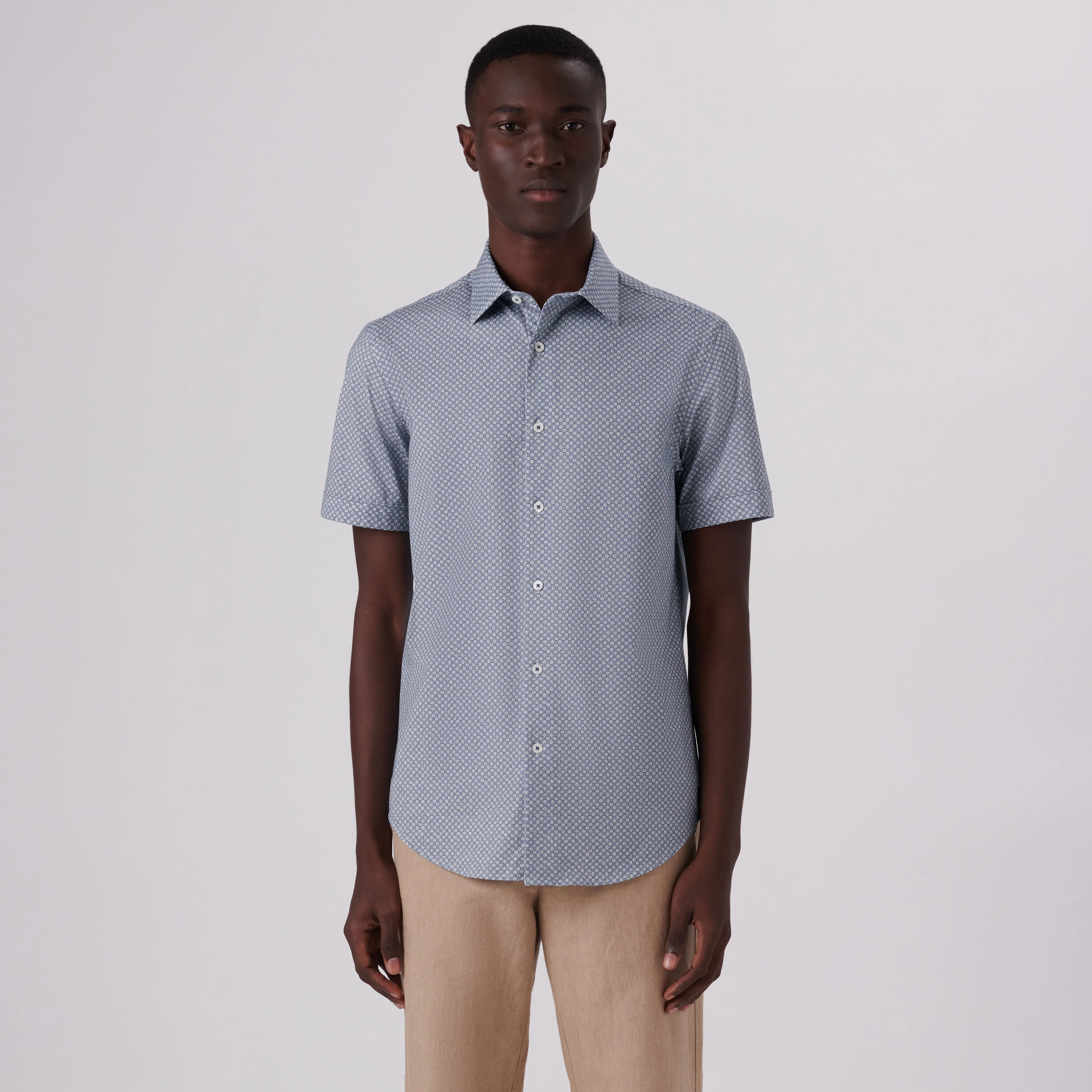 Miles Floral Print OoohCotton Short Sleeve Shirt sold by Bugatchi product image thumbnail 2
