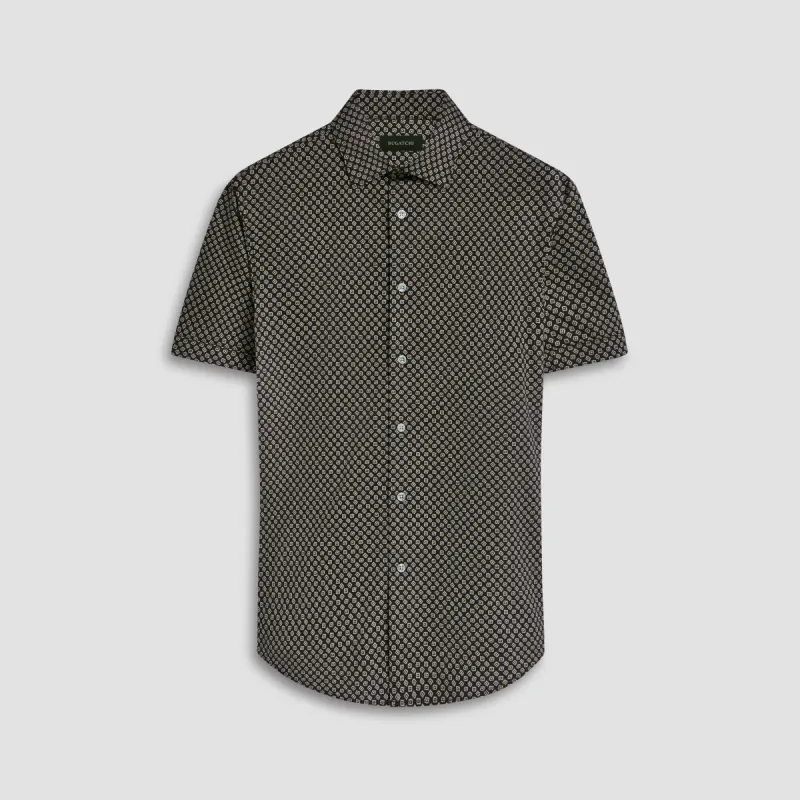 Miles Geometric OoohCotton Short Sleeve Shirt sold by Bugatchi