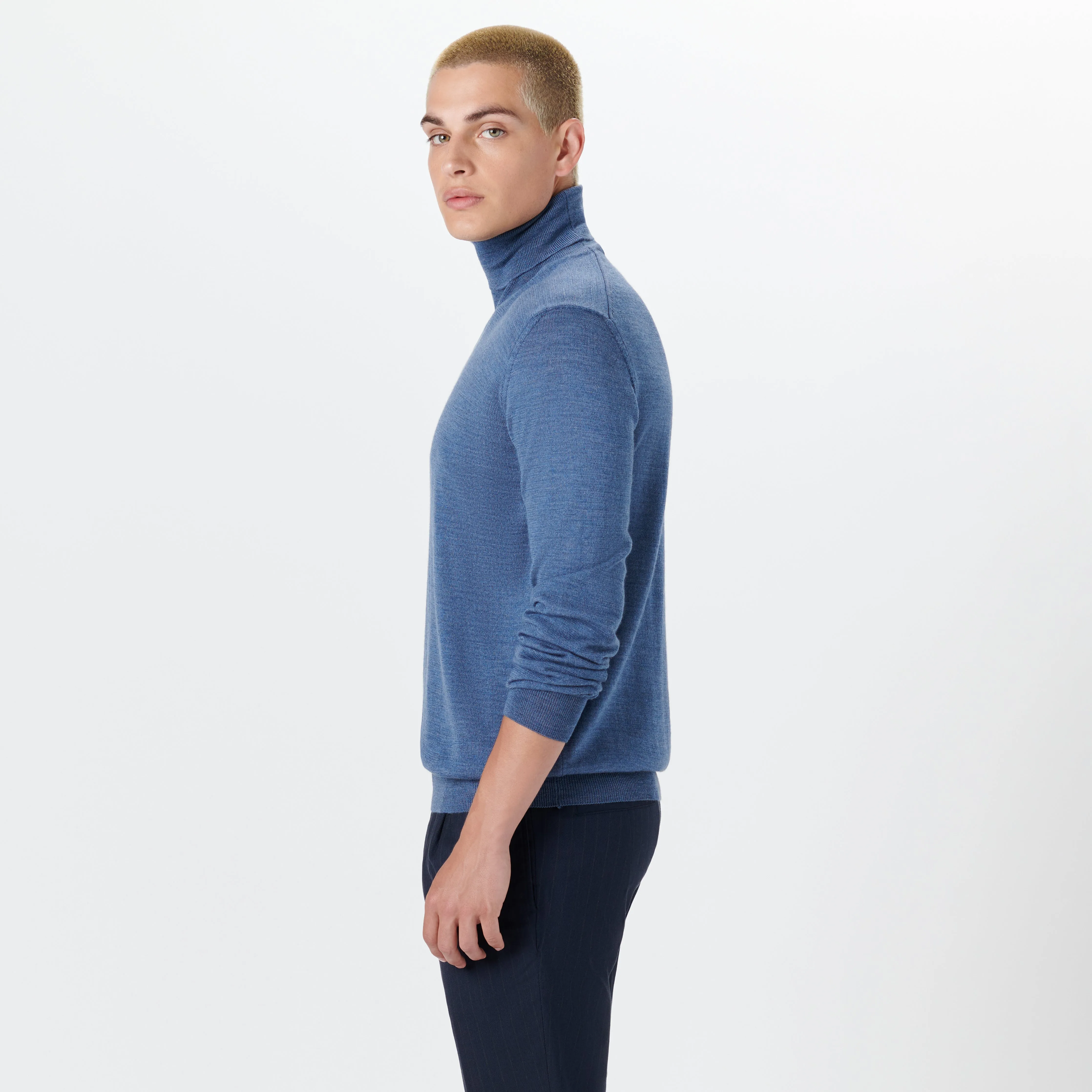 Super Merino Turtle Neck Solid Sweater sold by Bugatchi product image thumbnail 3