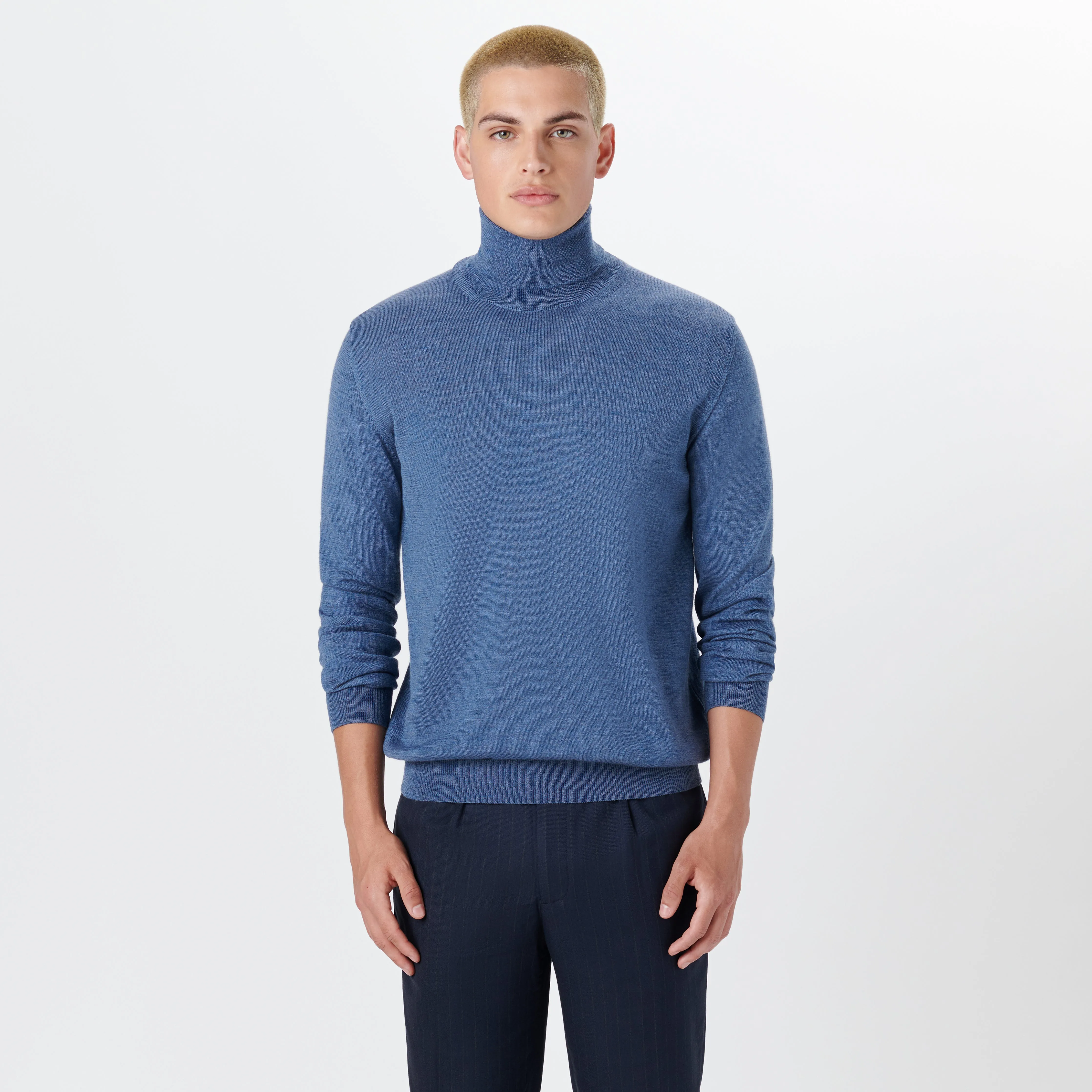 Super Merino Turtle Neck Solid Sweater sold by Bugatchi product image thumbnail 2