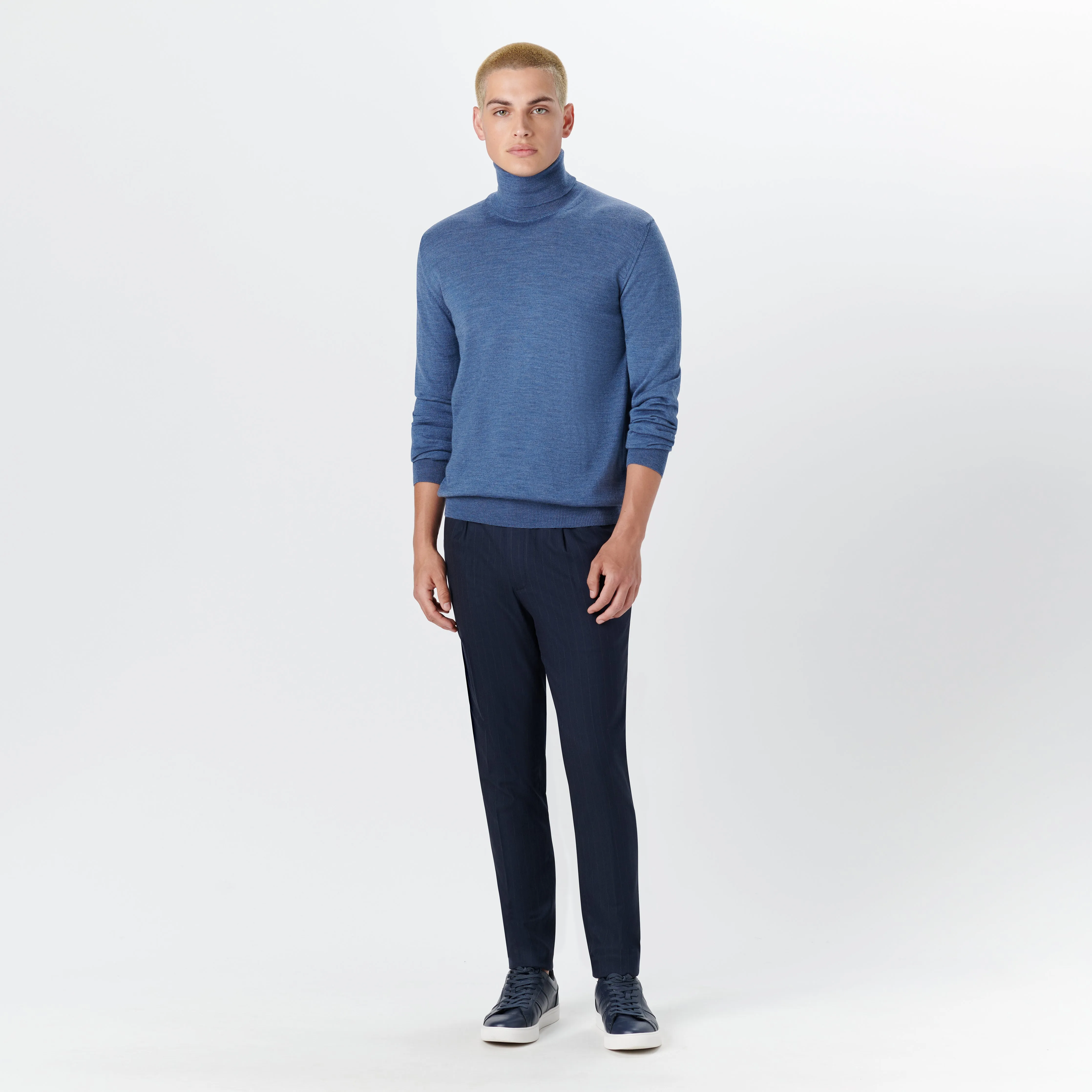 Super Merino Turtle Neck Solid Sweater sold by Bugatchi product image thumbnail 5