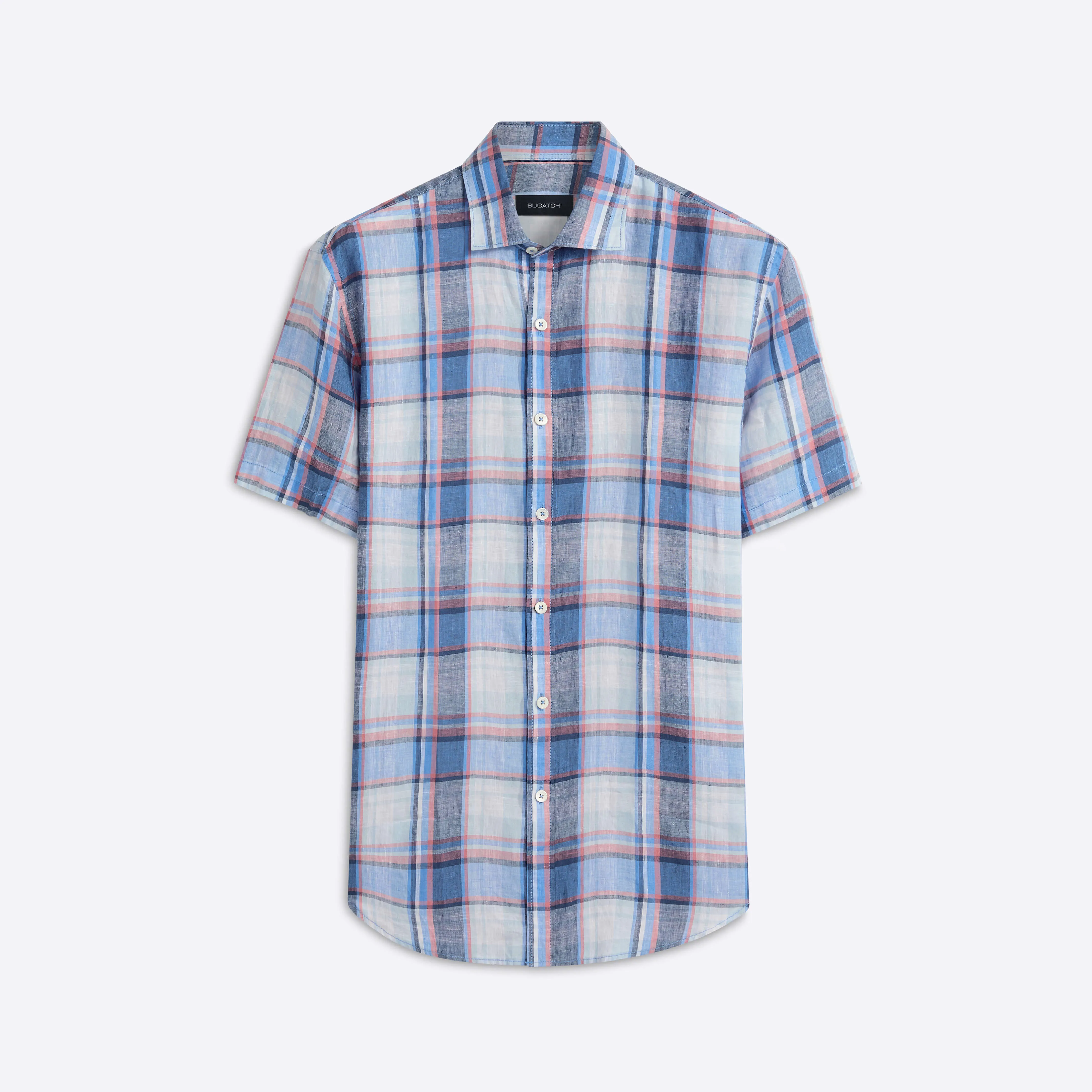 Orson Plaid Check Short Sleeve Shirt sold by Bugatchi