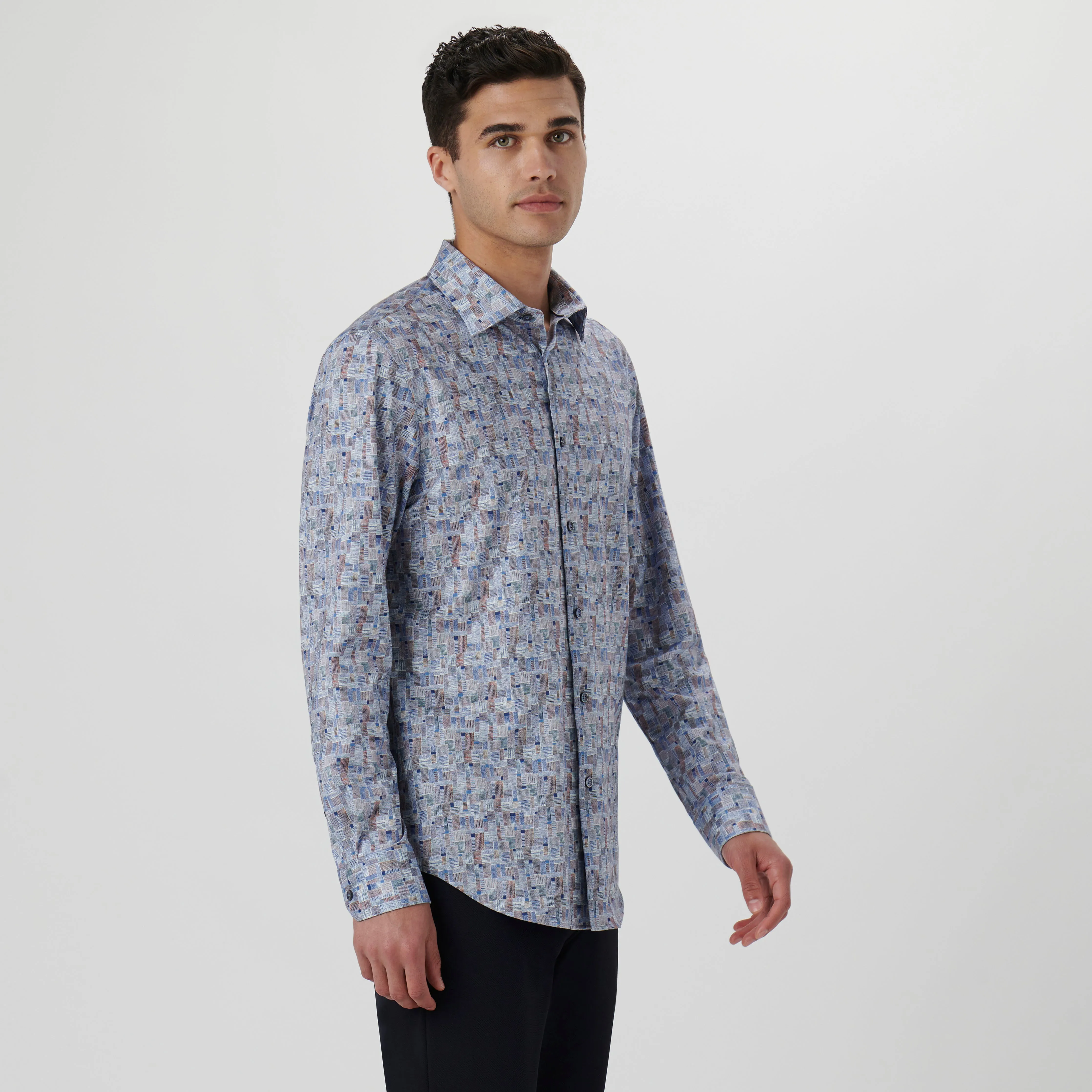 James Patchwork Print OoohCotton Shirt sold by Bugatchi product image thumbnail 3