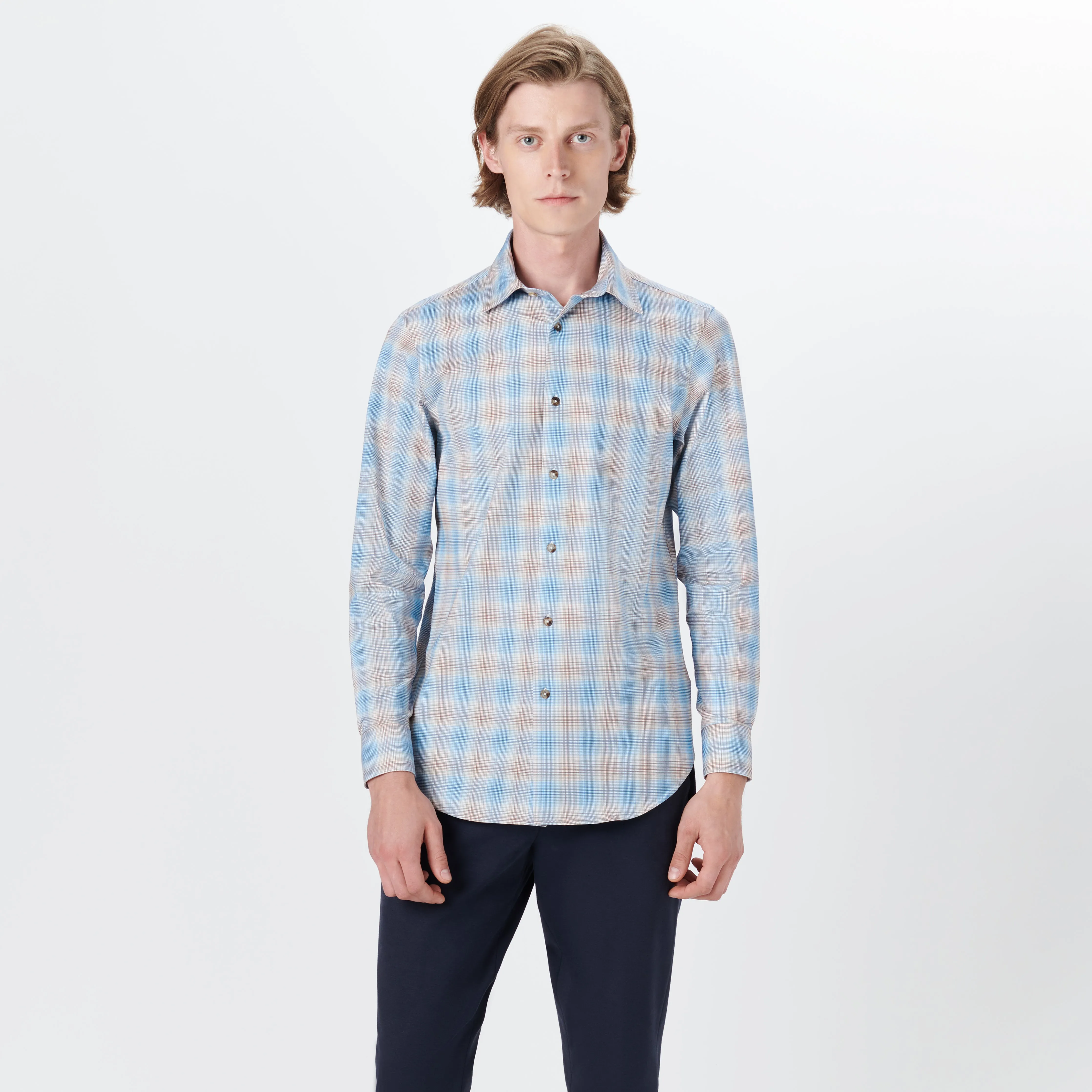 JAMES Plaid Check OoohCotton Shirt sold by Bugatchi product image thumbnail 2