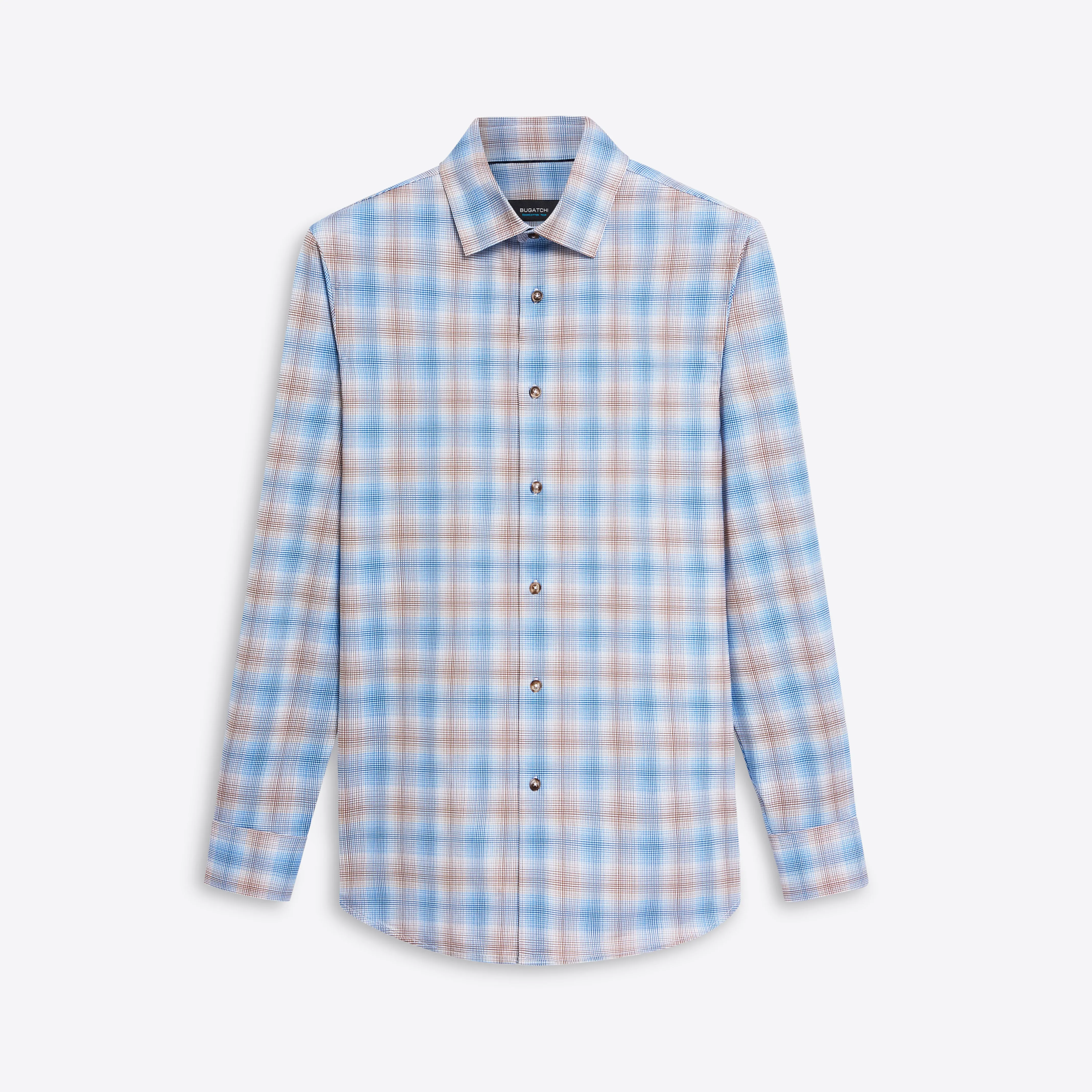 JAMES Plaid Check OoohCotton Shirt sold by Bugatchi