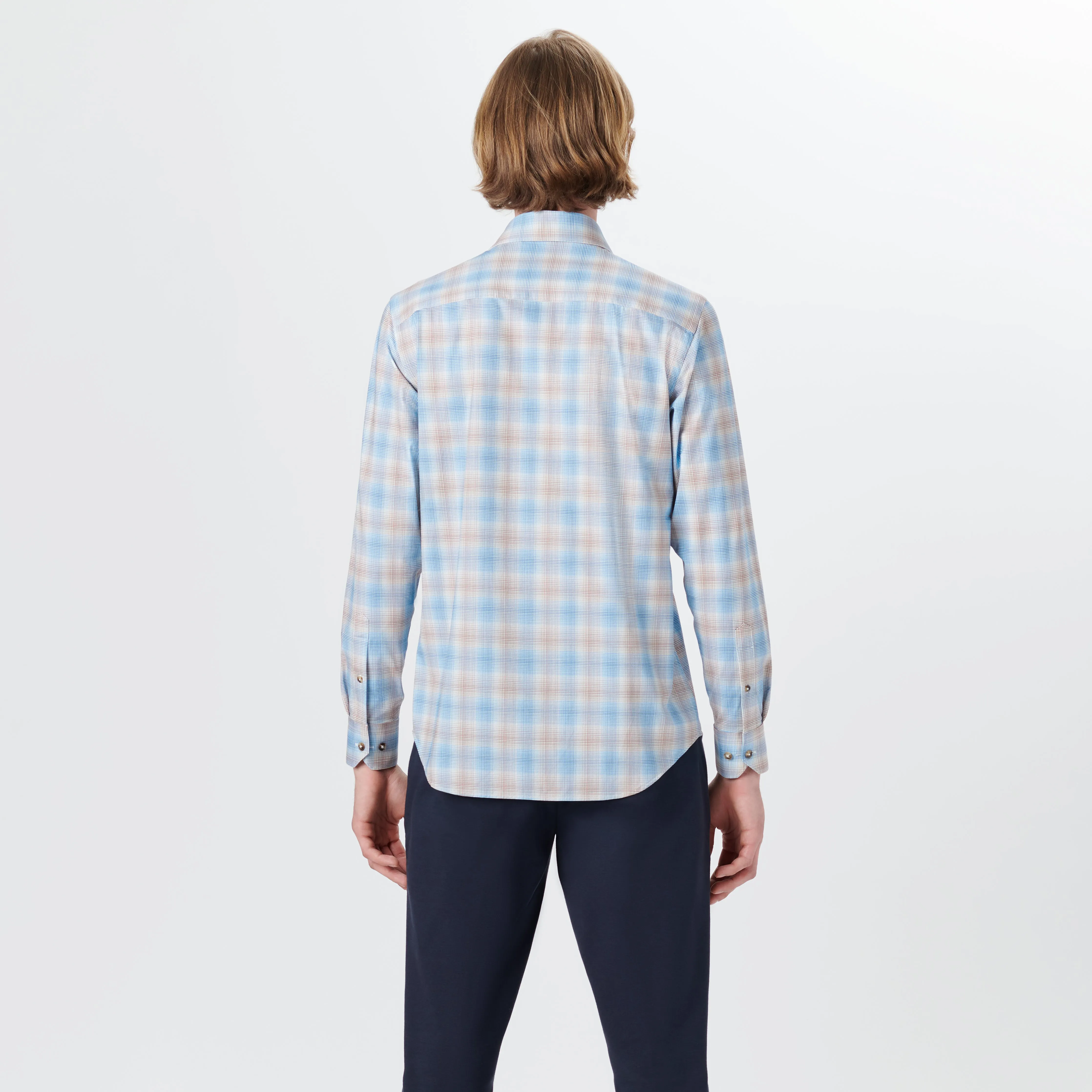 JAMES Plaid Check OoohCotton Shirt sold by Bugatchi product image thumbnail 4
