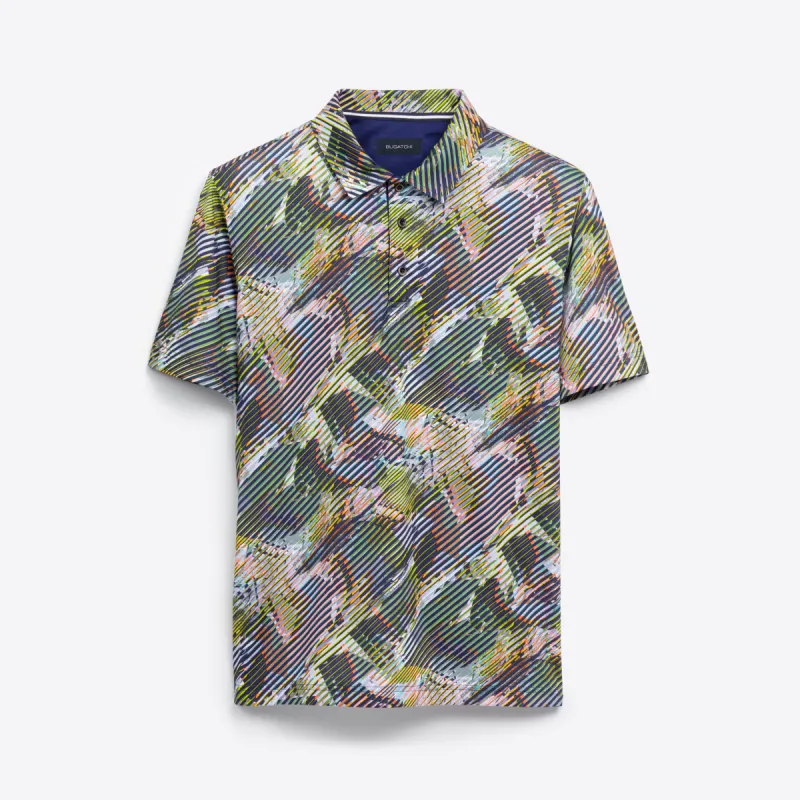 Abstract Print Polo made by Bugatchi