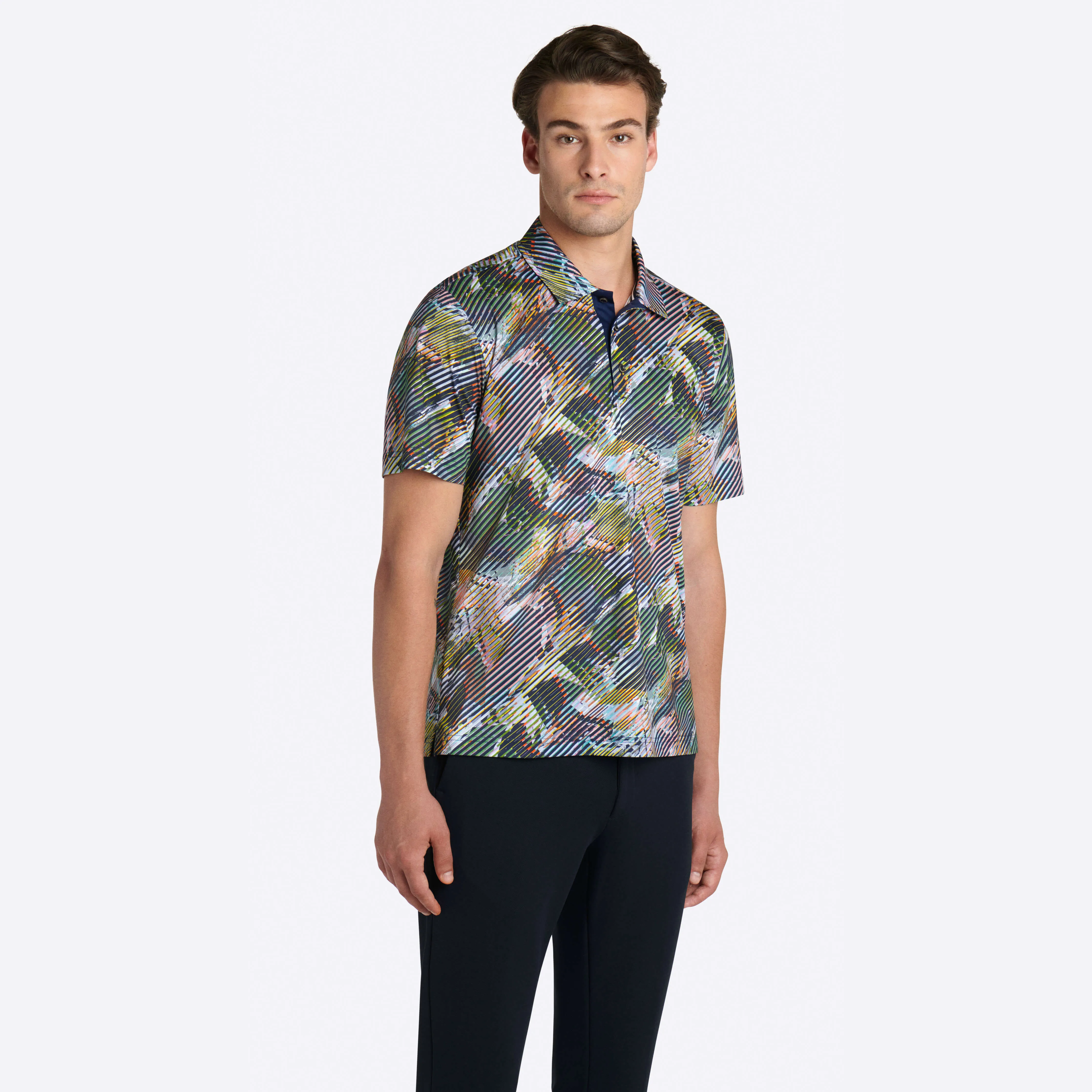 Abstract Print Polo sold by Bugatchi product image thumbnail 2