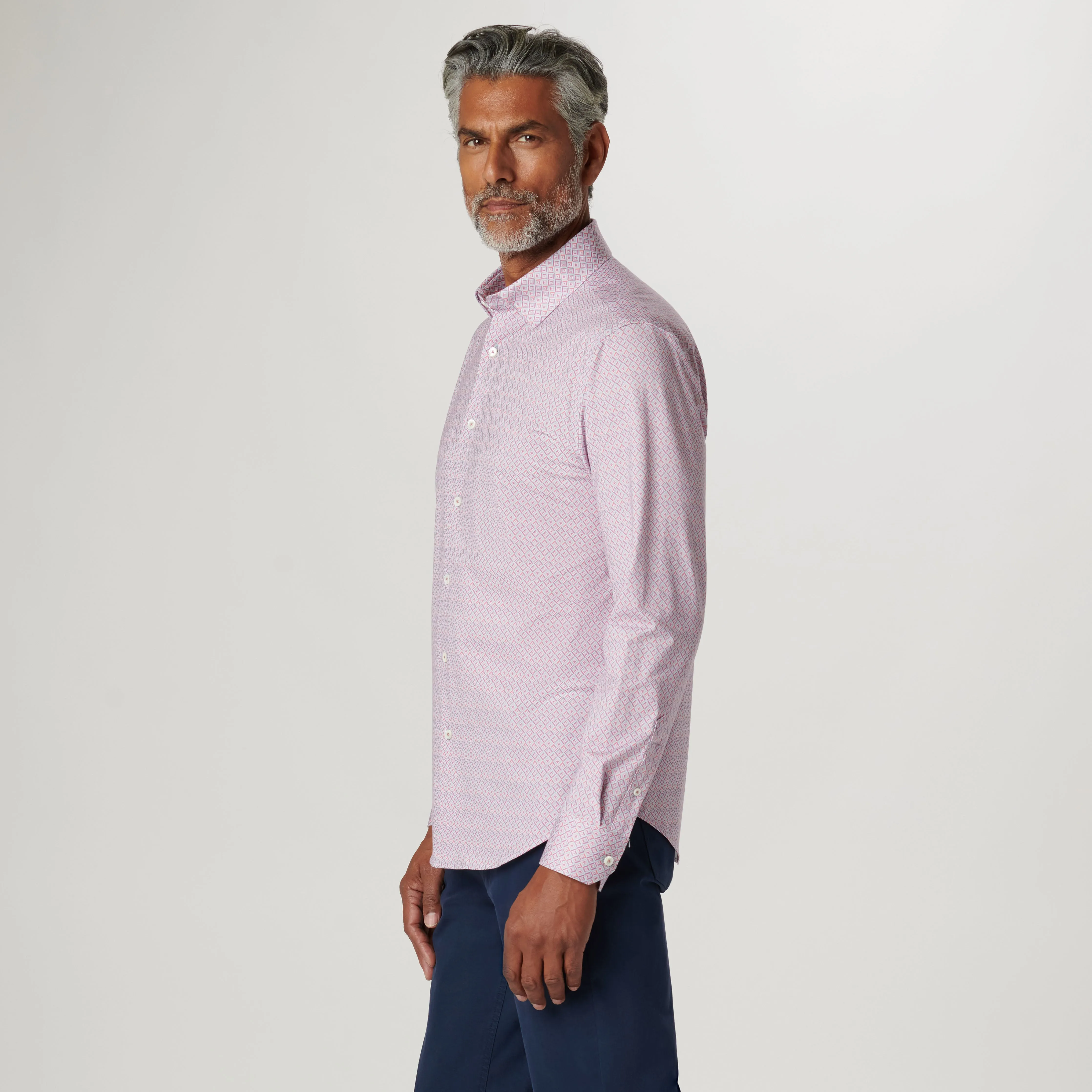 Jules Diamond Check OoohCotton Shirt sold by Bugatchi product image thumbnail 3