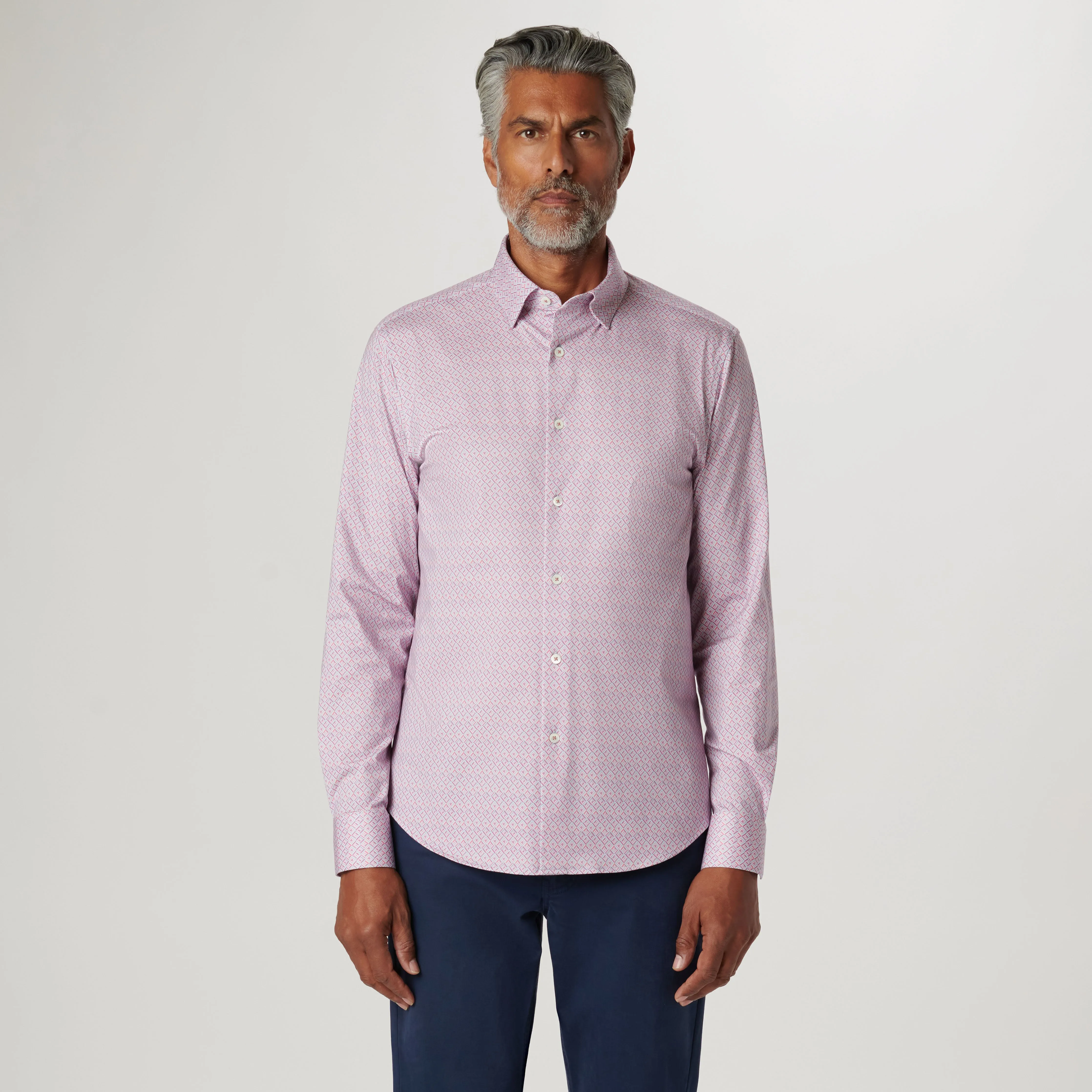 Jules Diamond Check OoohCotton Shirt sold by Bugatchi product image thumbnail 2