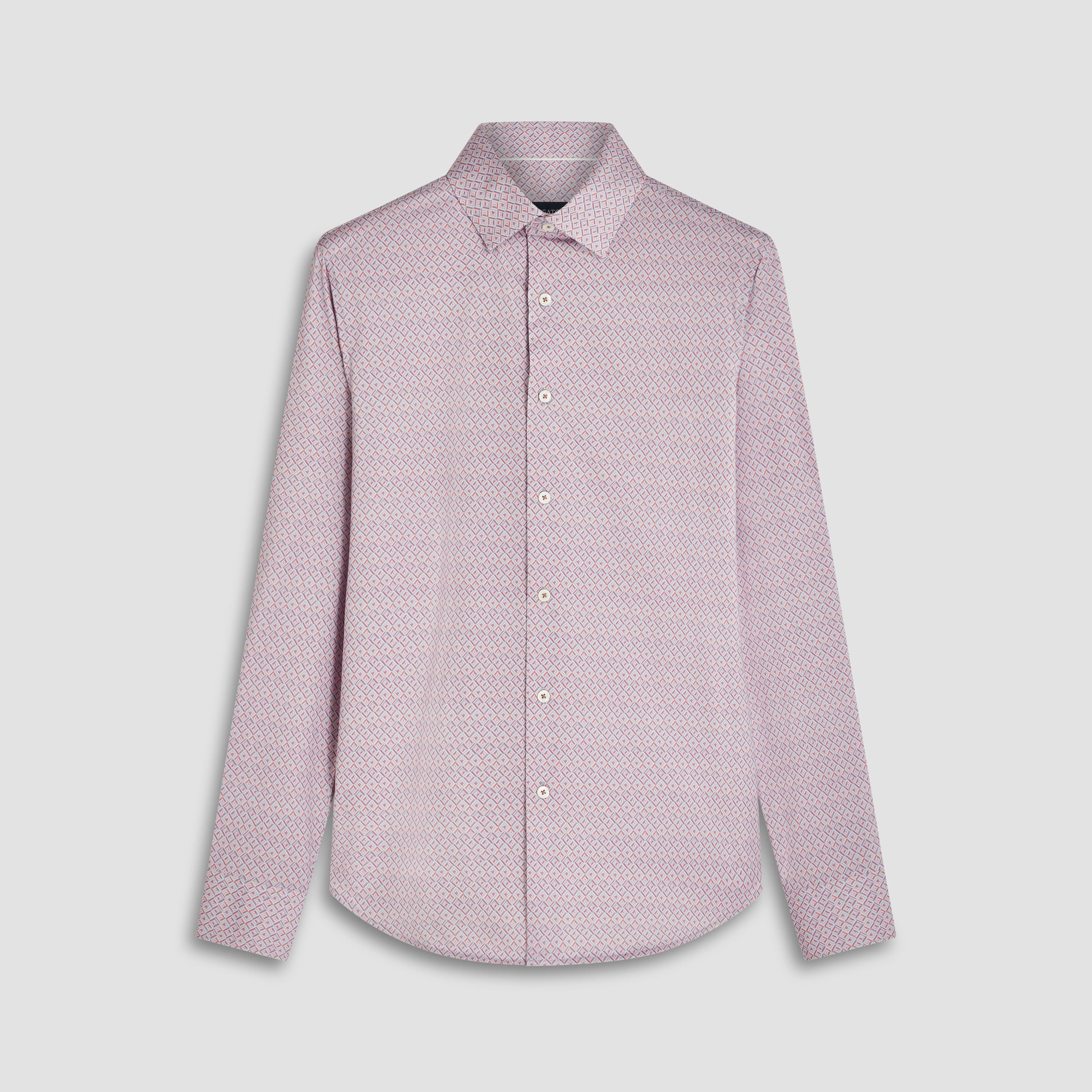 Jules Diamond Check OoohCotton Shirt sold by Bugatchi