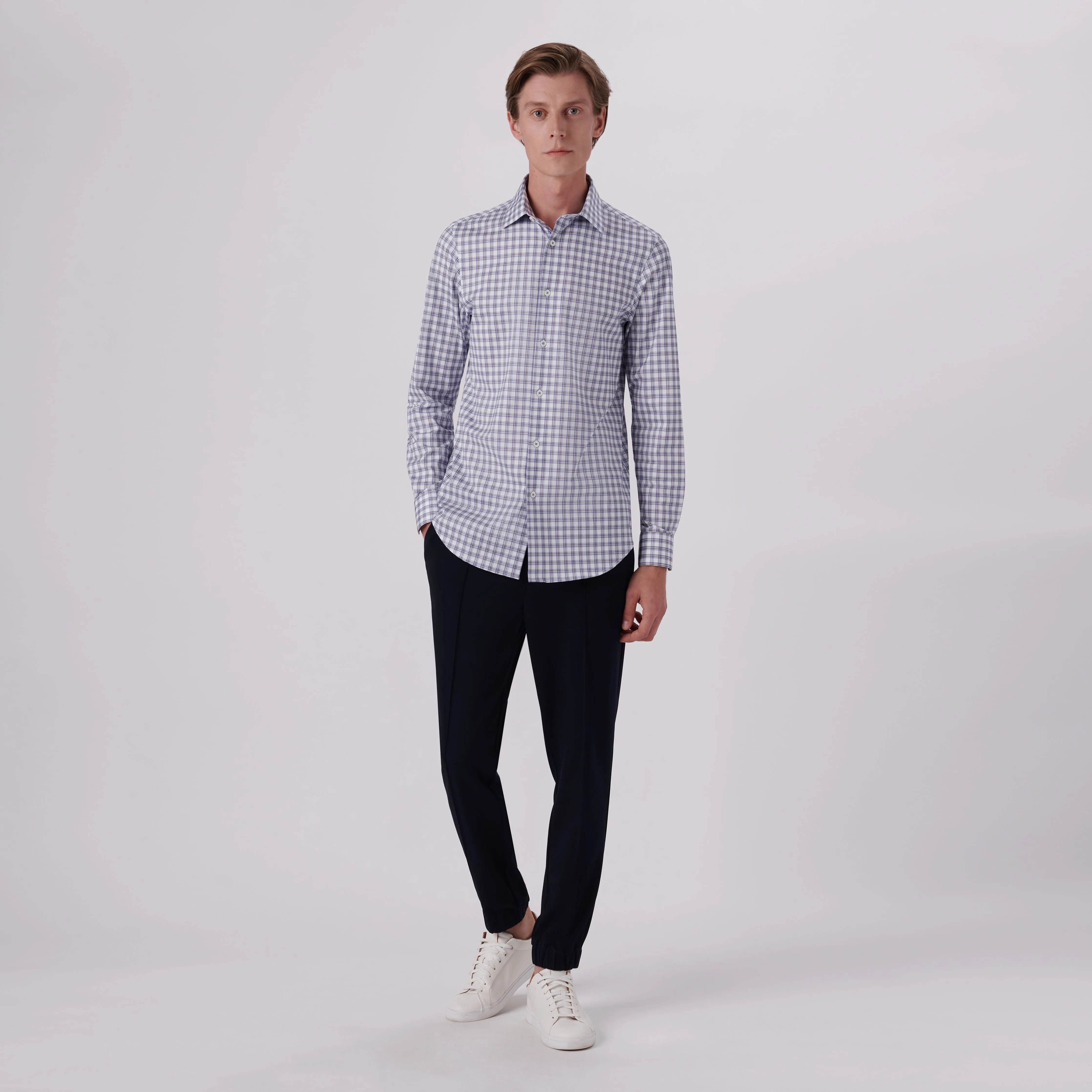 James Plaid Check Print OoohCotton Shirt sold by Bugatchi product image thumbnail 5