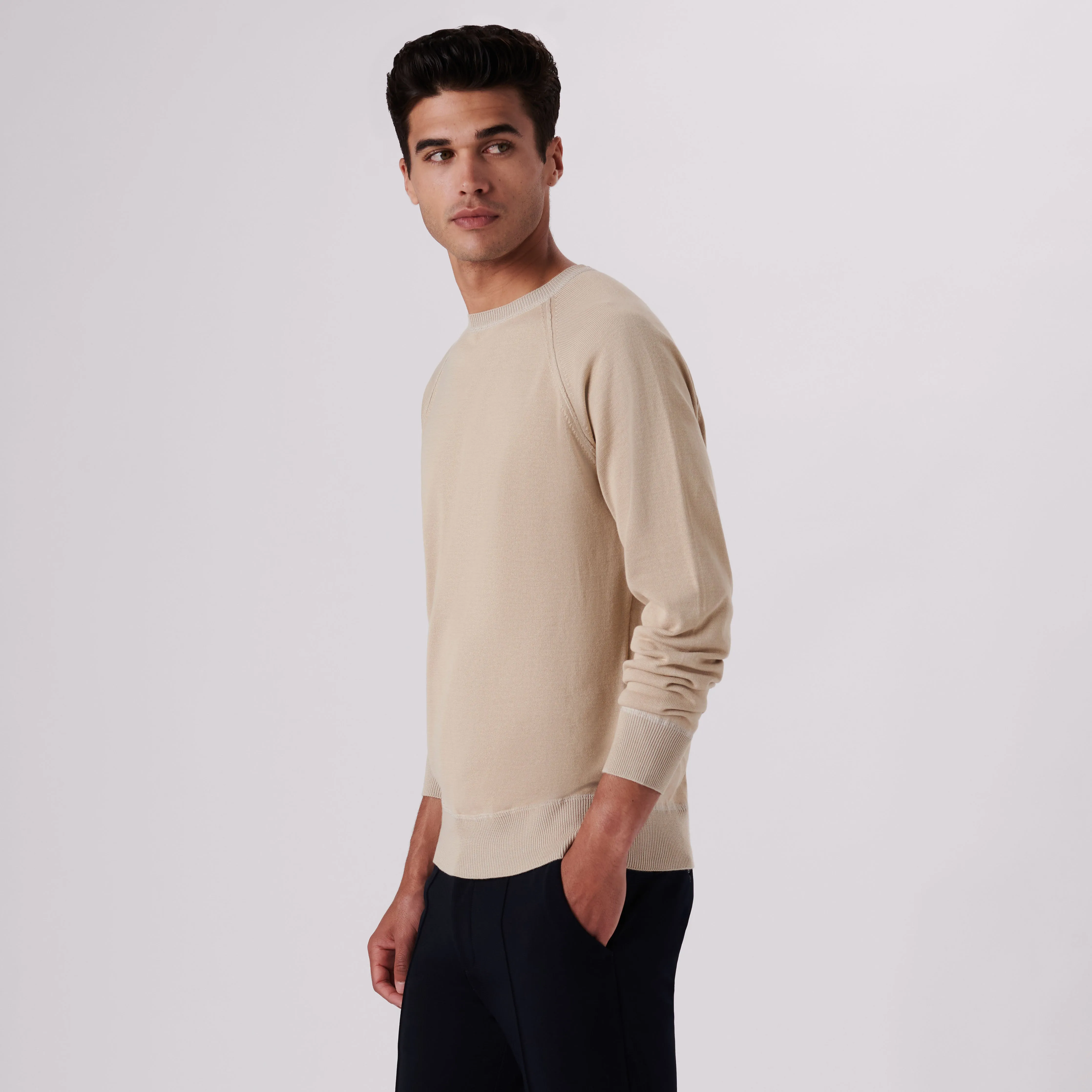Solid Crew Neck Sweater sold by Bugatchi product image thumbnail 3