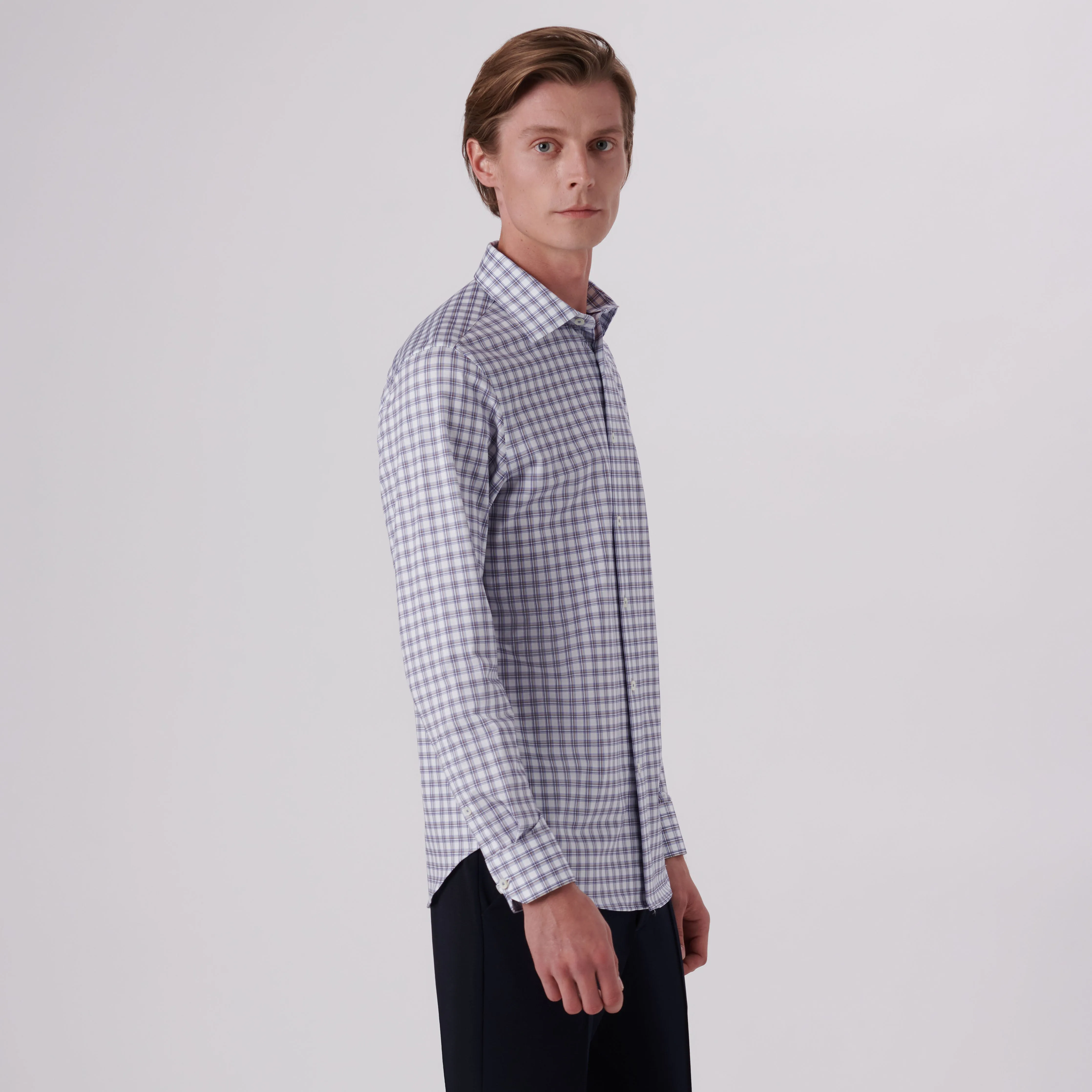 James Plaid Check Print OoohCotton Shirt sold by Bugatchi product image thumbnail 3