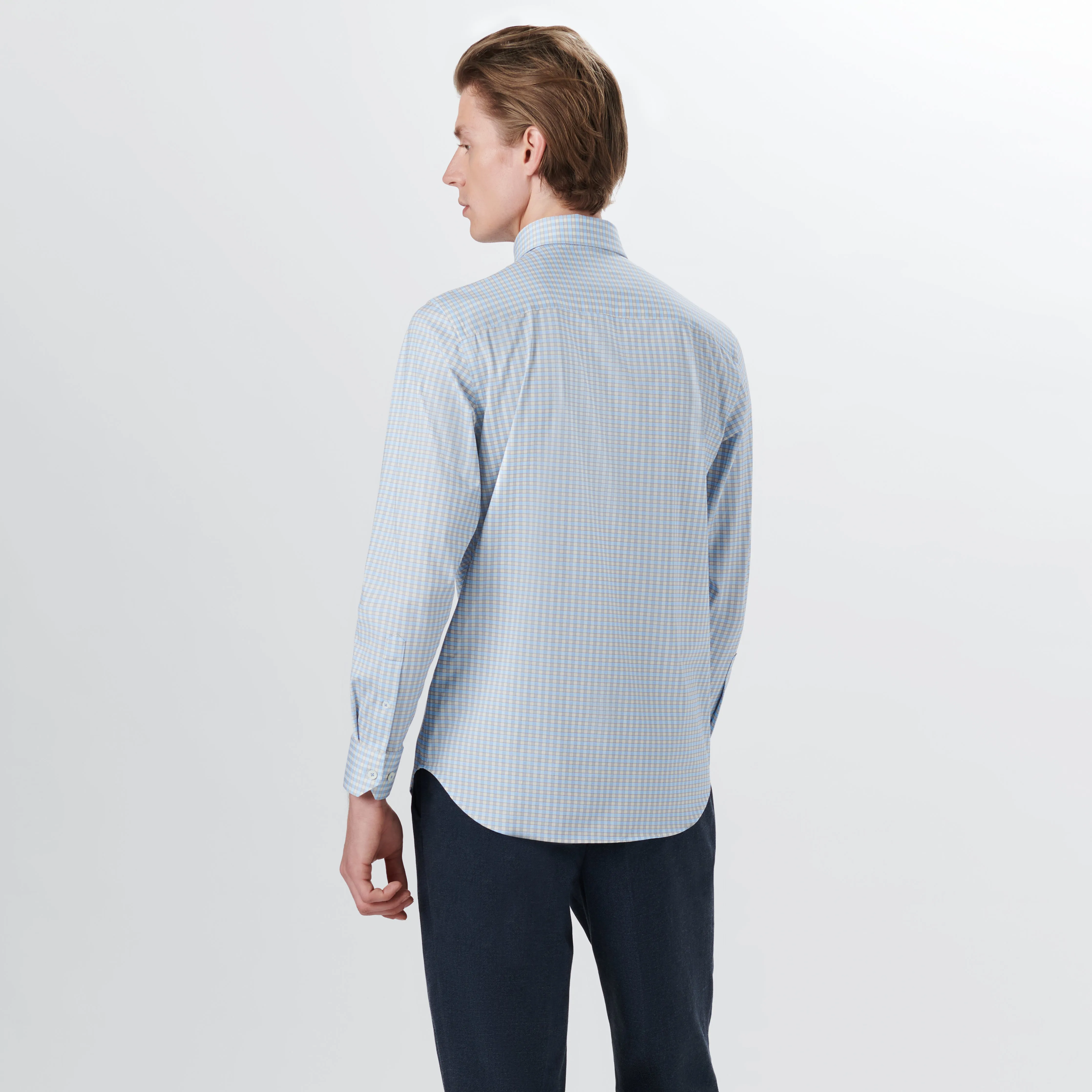 JAMES Checkered OoohCotton Shirt sold by Bugatchi product image thumbnail 4