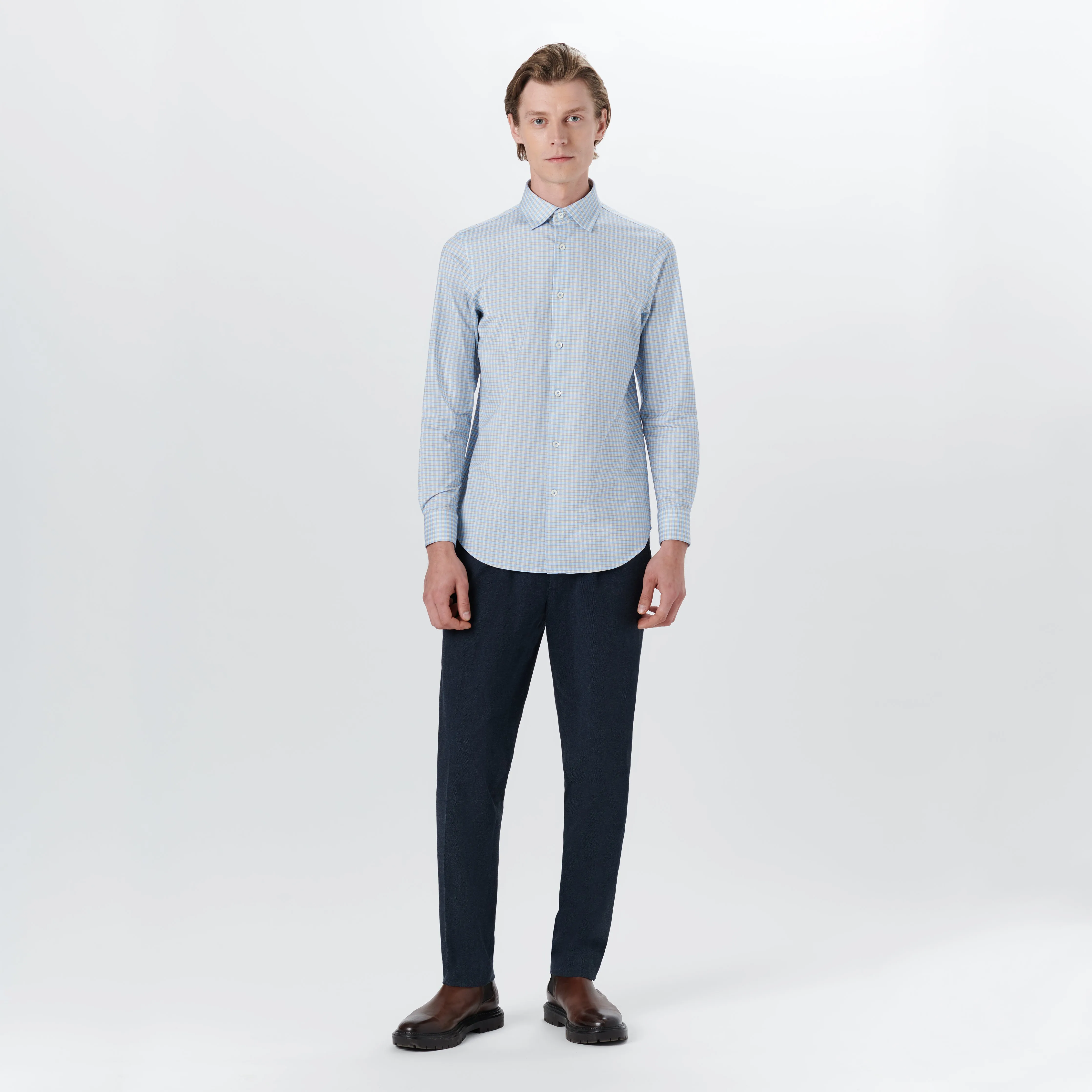 JAMES Checkered OoohCotton Shirt sold by Bugatchi product image thumbnail 5