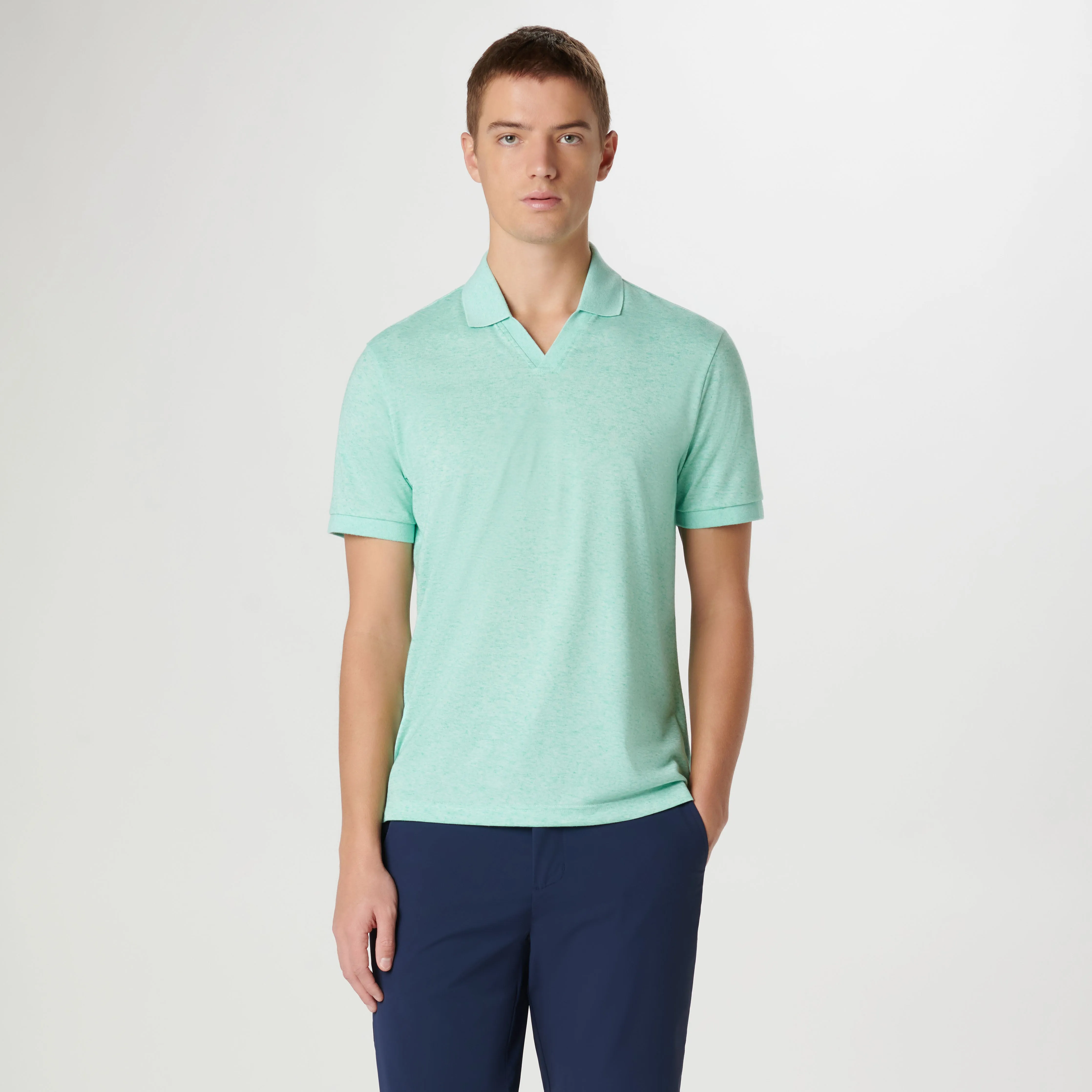 Marled Johnny Collar Polo sold by Bugatchi product image thumbnail 2