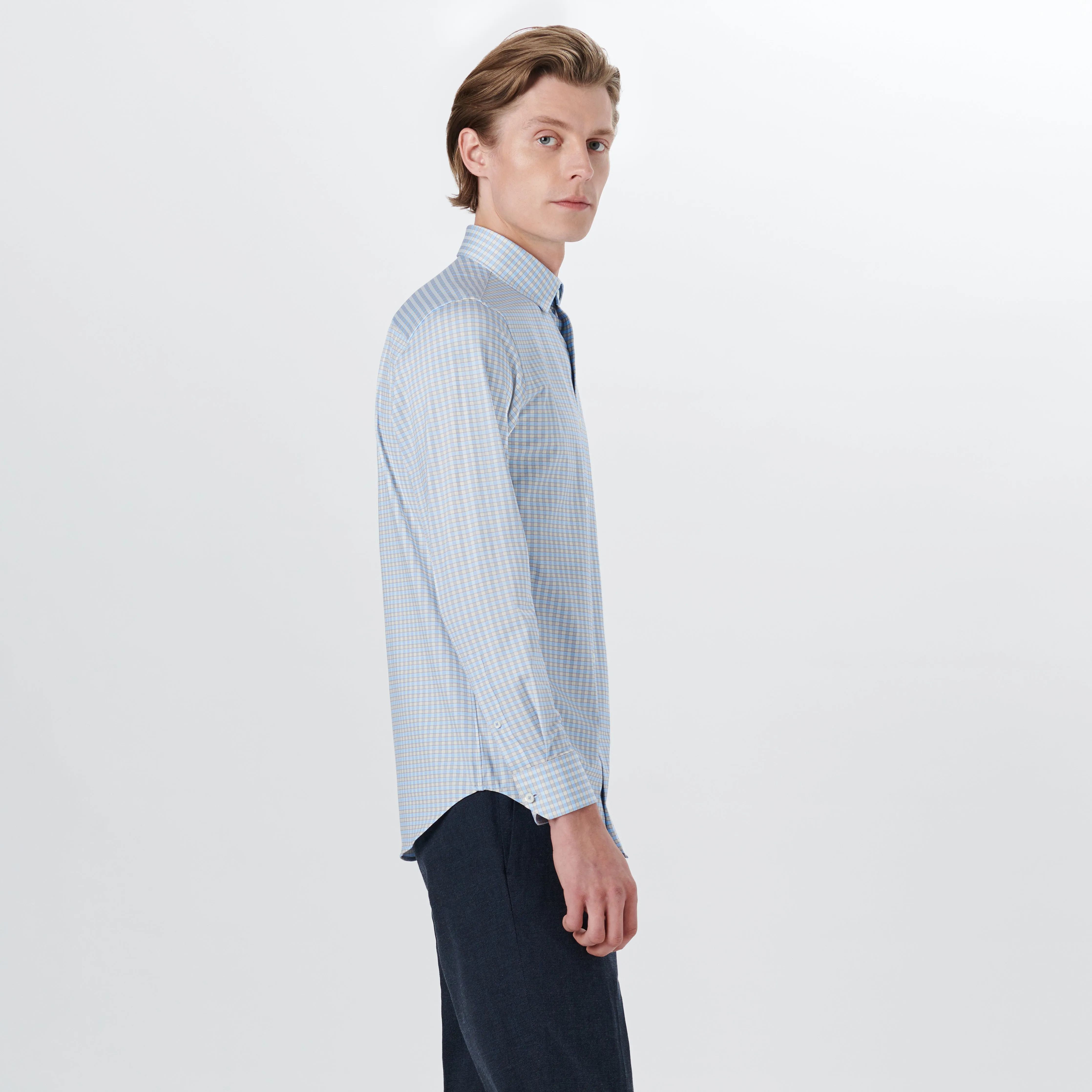 JAMES Checkered OoohCotton Shirt sold by Bugatchi product image thumbnail 3