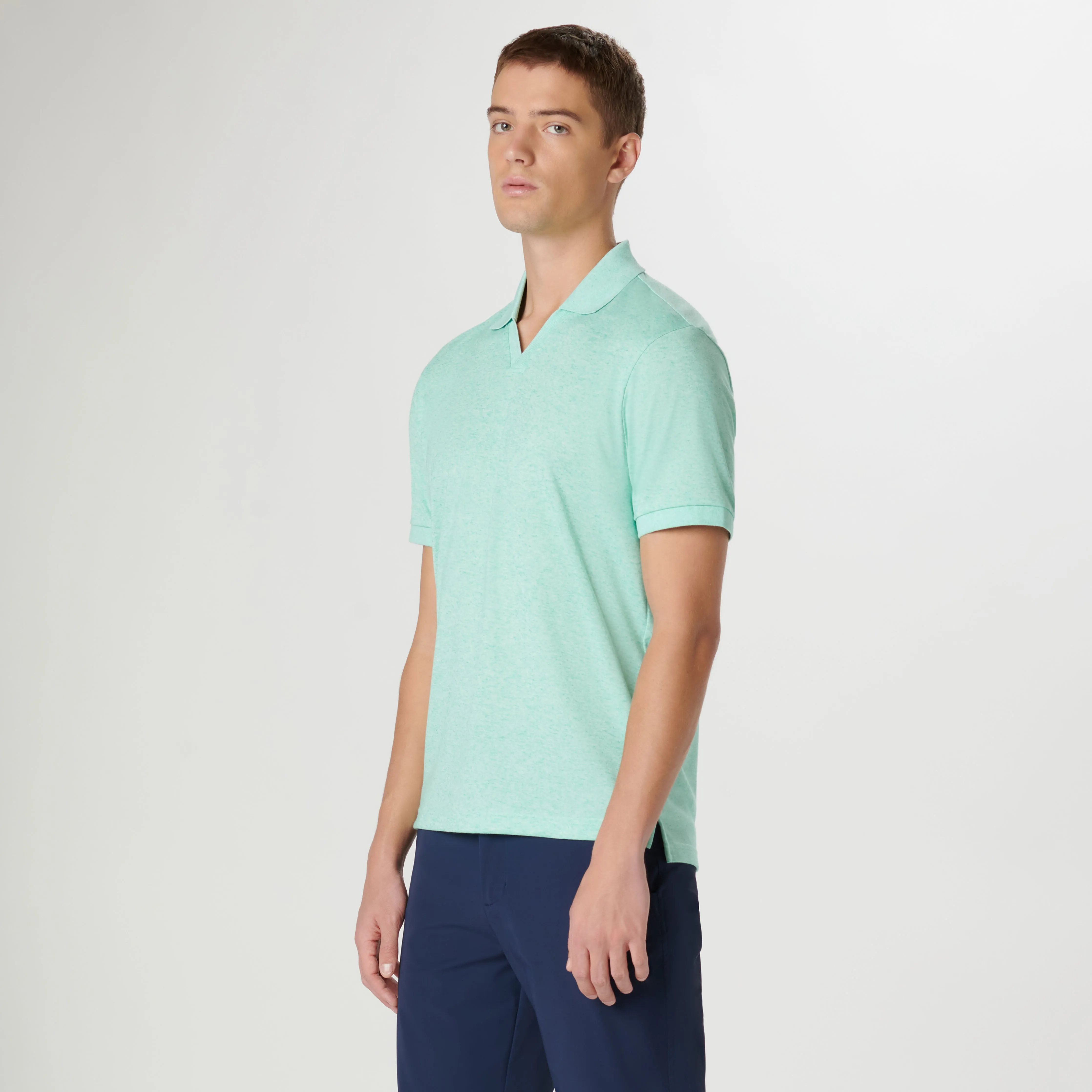 Marled Johnny Collar Polo sold by Bugatchi product image thumbnail 3