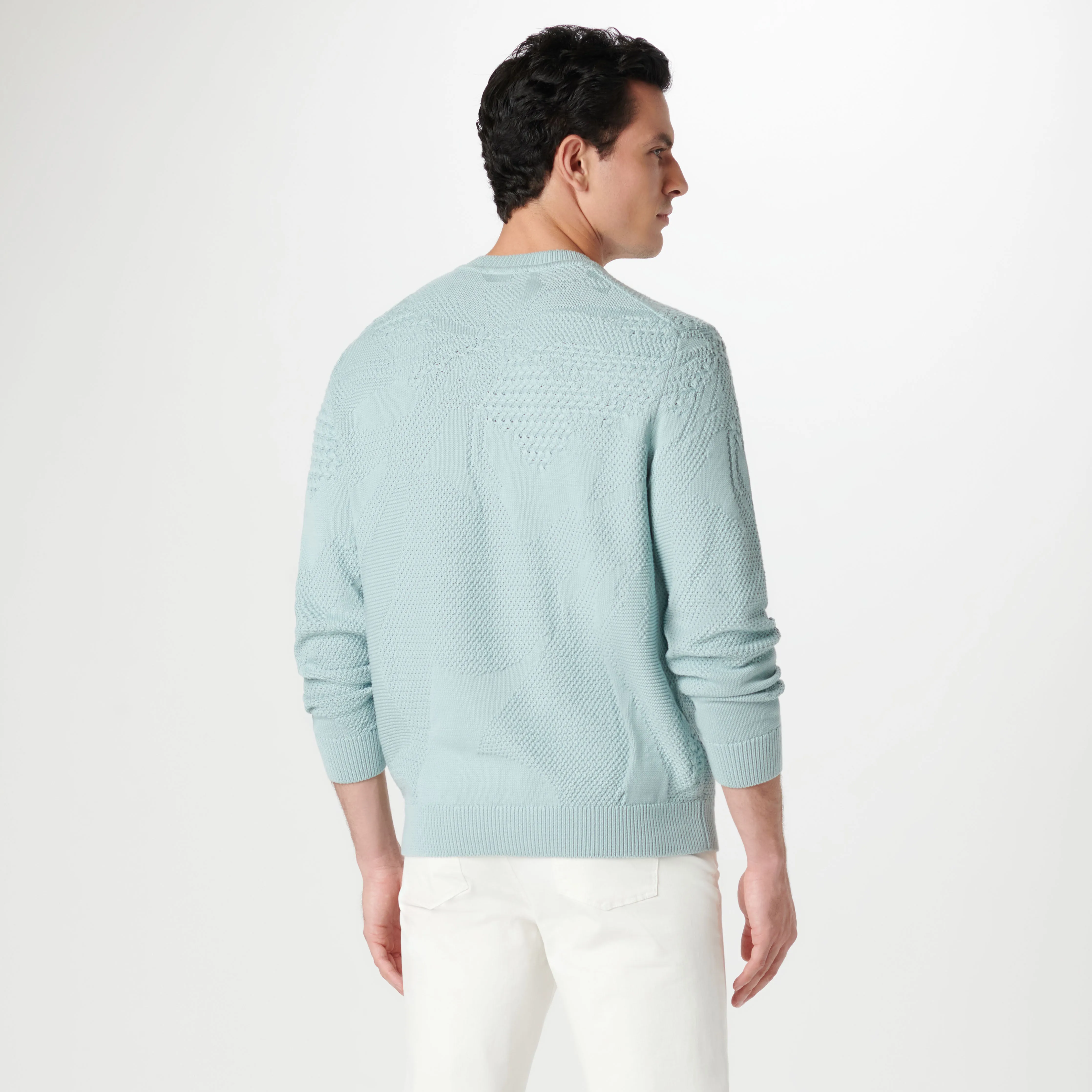 Mixed Stitch Crew Neck Sweater sold by Bugatchi product image thumbnail 5