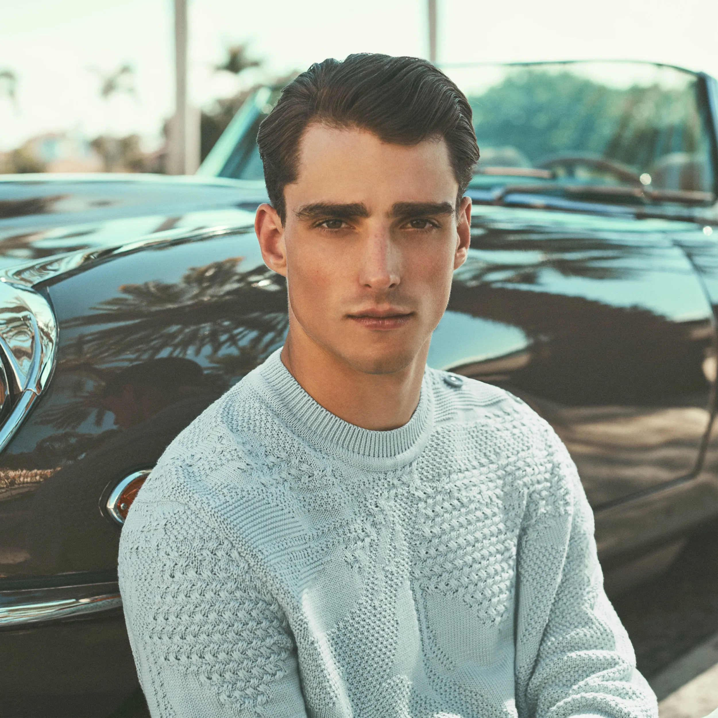 Mixed Stitch Crew Neck Sweater sold by Bugatchi