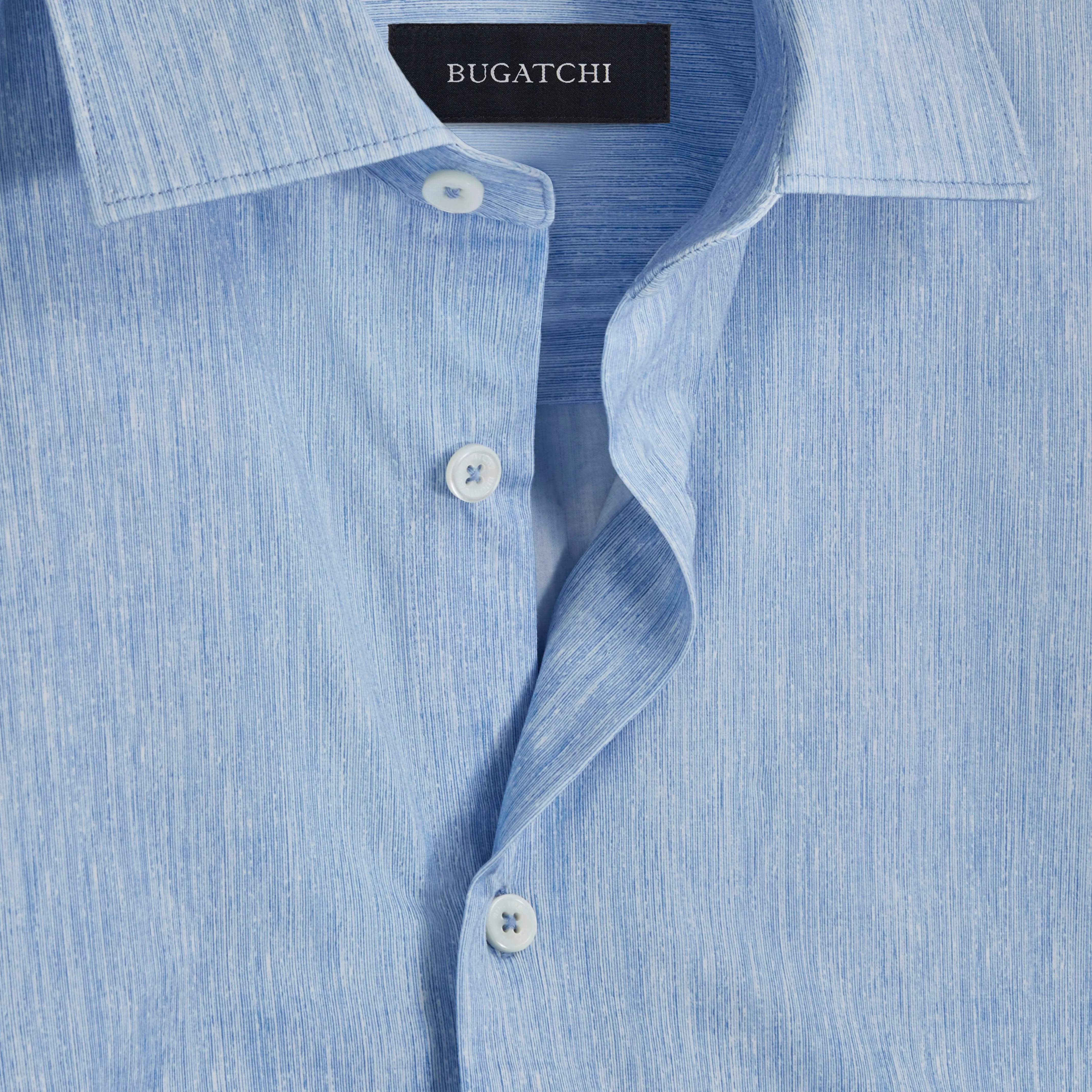 Miles Chambray Print OoohCotton Short Sleeve Shirt sold by Bugatchi product image thumbnail 2